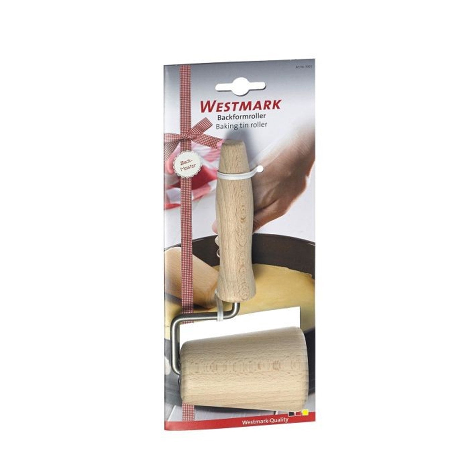 Backformroller Woody aus Buchenholz von Westmark, konisch geformt, perfekt zum gleichmässigen Ausrollen von Teig in Backformen.