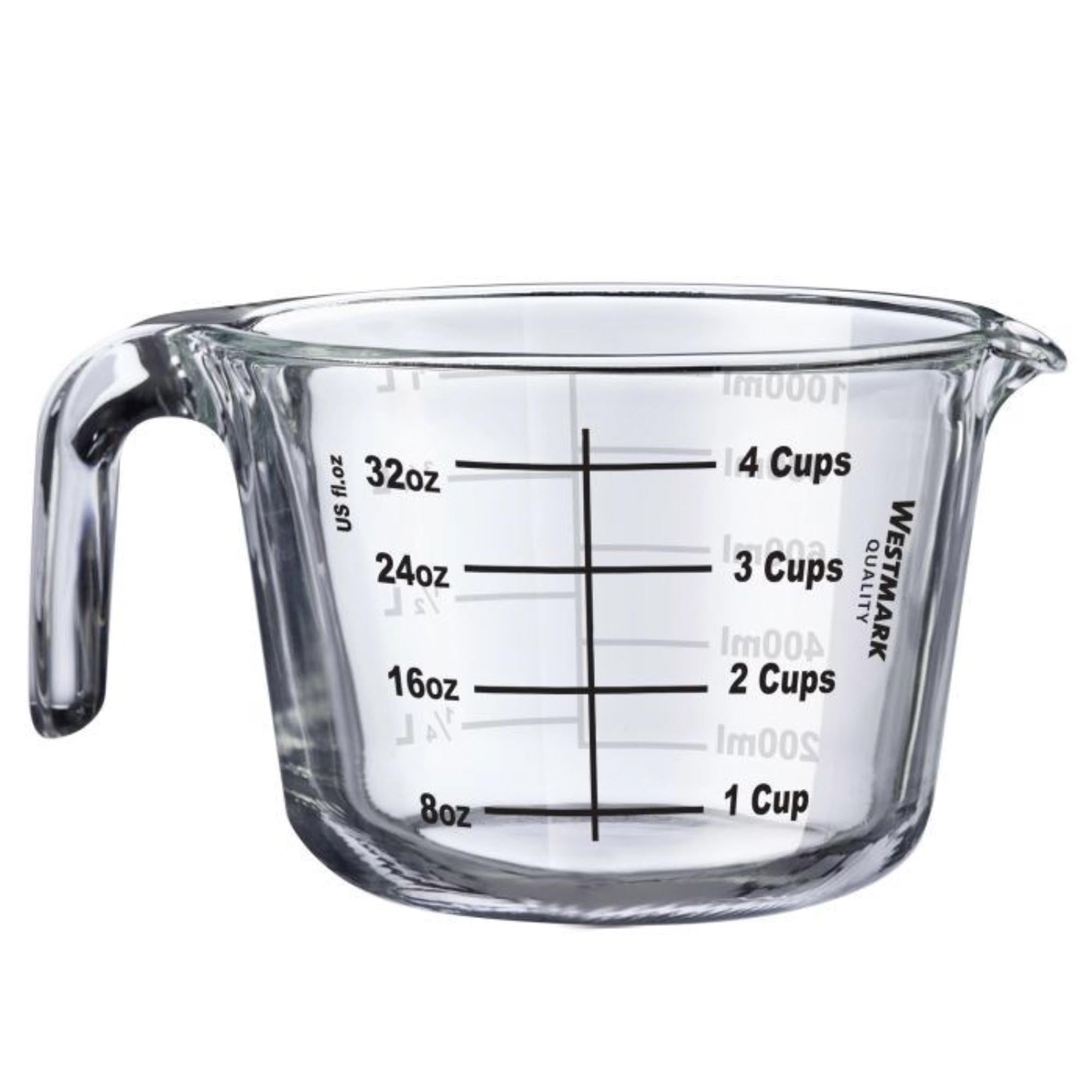 Robuste 1-Liter-Messkanne aus Borosilikatglas, hitzebeständig, mit präziser Skala, perfekt für Kochen und Backen, von Westmark.