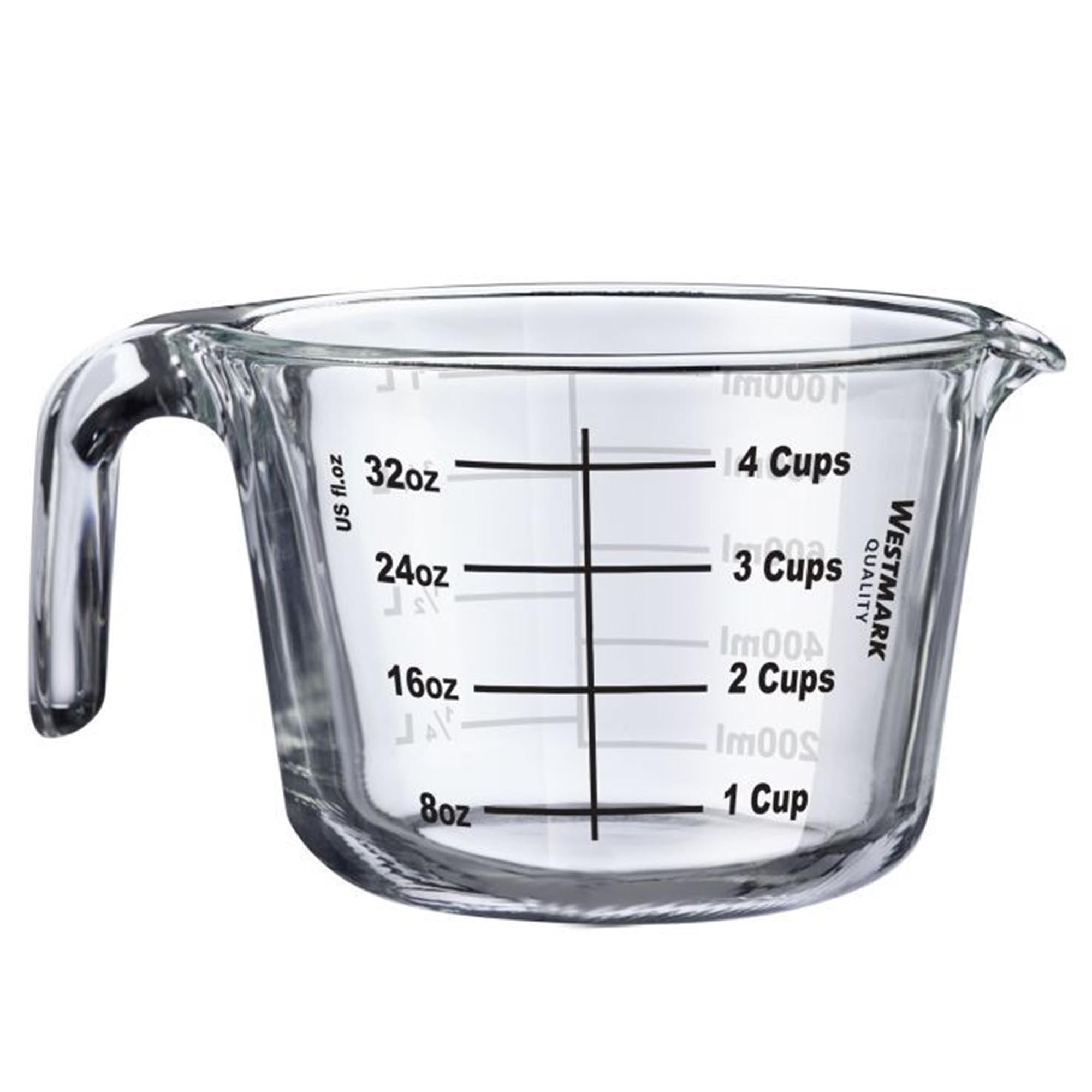 Hochwertige Messkanne aus Borosilikatglas, 1 Liter, hitzebeständig, präzise Skala, ideal für Küche und Backen, von Westmark.