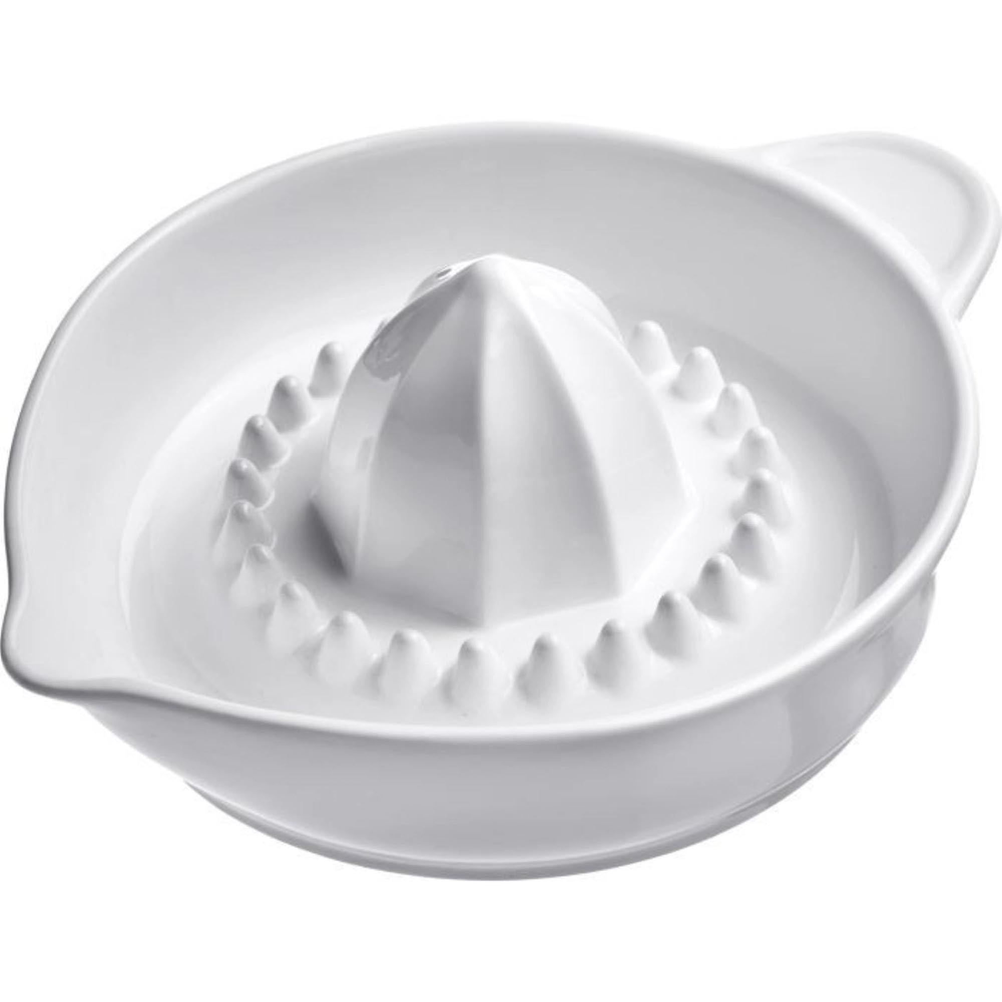 Entdecken Sie die Westmark Zitruspresse aus Keramik (250ml) für frische Säfte. Ideal für Orangen, Zitronen und Limetten. Spülmaschinenfest und langlebig!