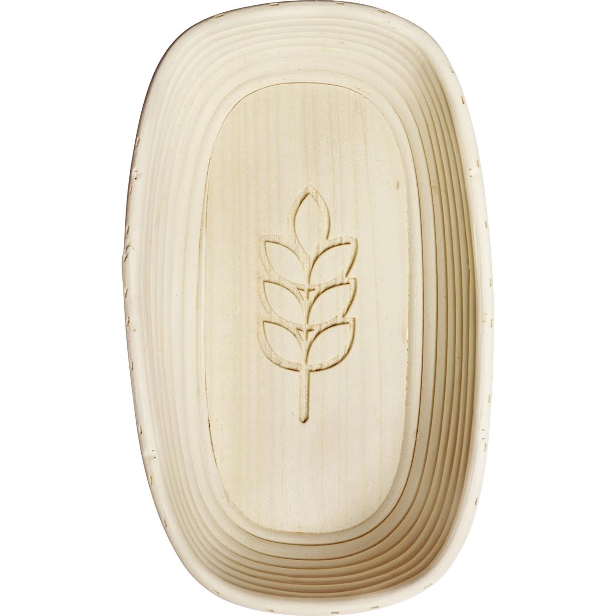 Ovales Gärkörbchen mit Stoffbezug und Ährenmotiv, perfekt für Brotbacken, Masse: 34x20.5x8cm, von Westmark.