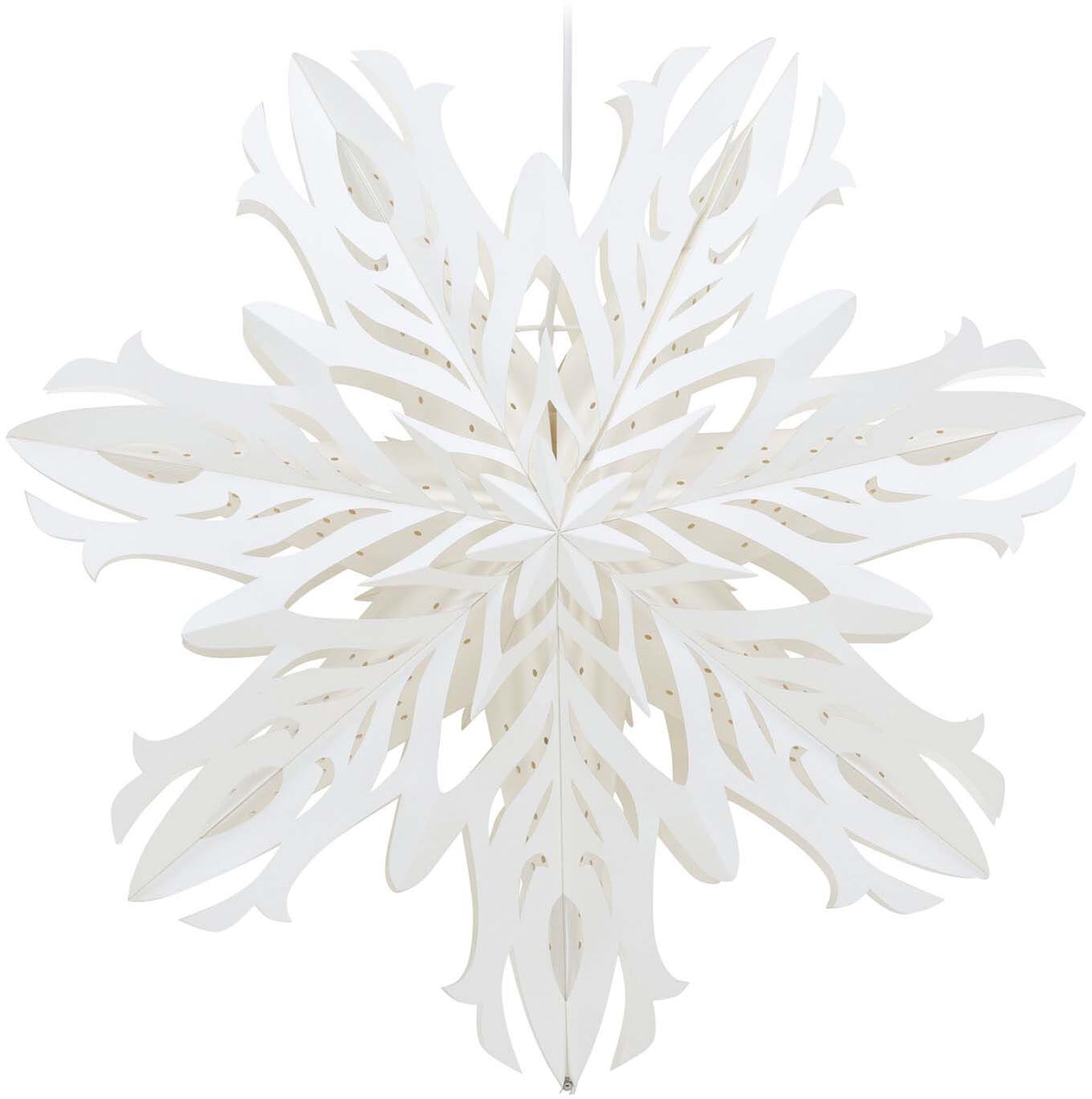 Elegante Hundfjället Pendelleuchte: Festliche Schneeflocken-Optik aus Papier für stimmungsvolles Licht und gemütliche Winterabende.