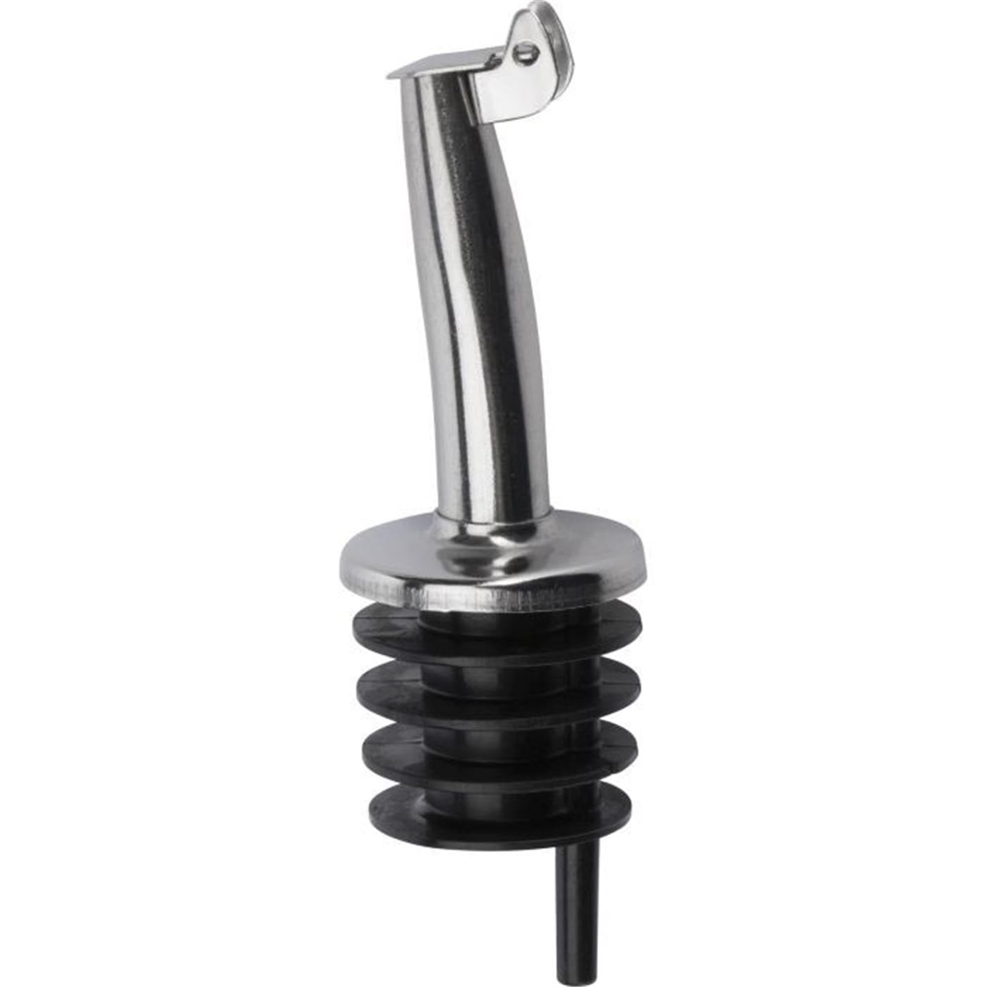 Praktisches 2er Set Ausgiesser aus Edelstahl mit PE-Korken und Metallkläppchen, ideal für präzises Ausgiessen in der Gastronomie.