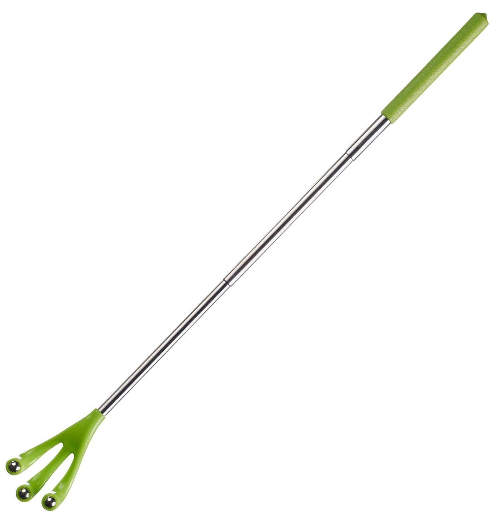 Ergonomischer Rückenroller mit ausziehbarem Teleskopstiel, ideal zur Selbstmassage und Entspannung der Rückenmuskulatur.