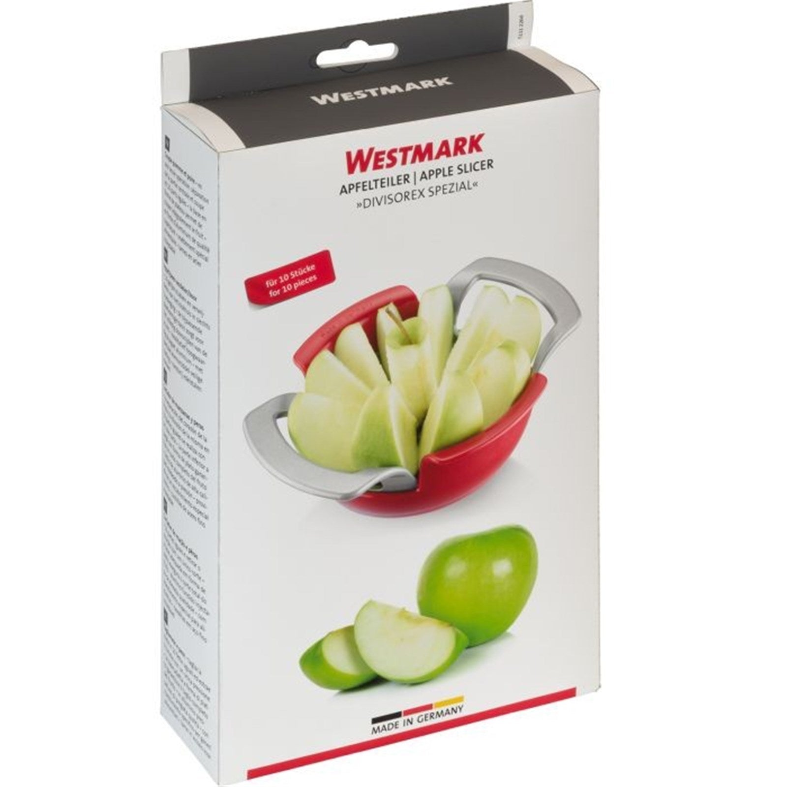 Effizienter Apfel- und Birnenteiler mit Schneidteller, für gleichmässige Stücke, robust, benutzerfreundlich und hochwertig.