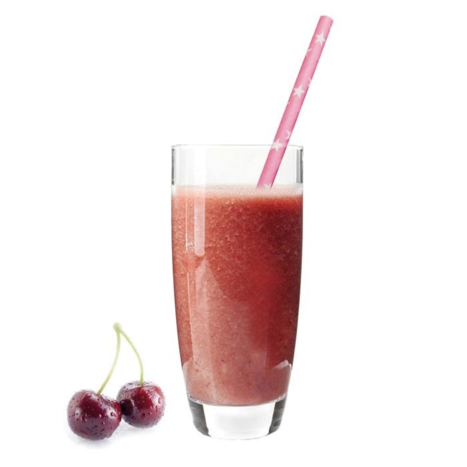 50 pailles en papier, roses avec étoiles blanches, 19,7 cm, 50sb