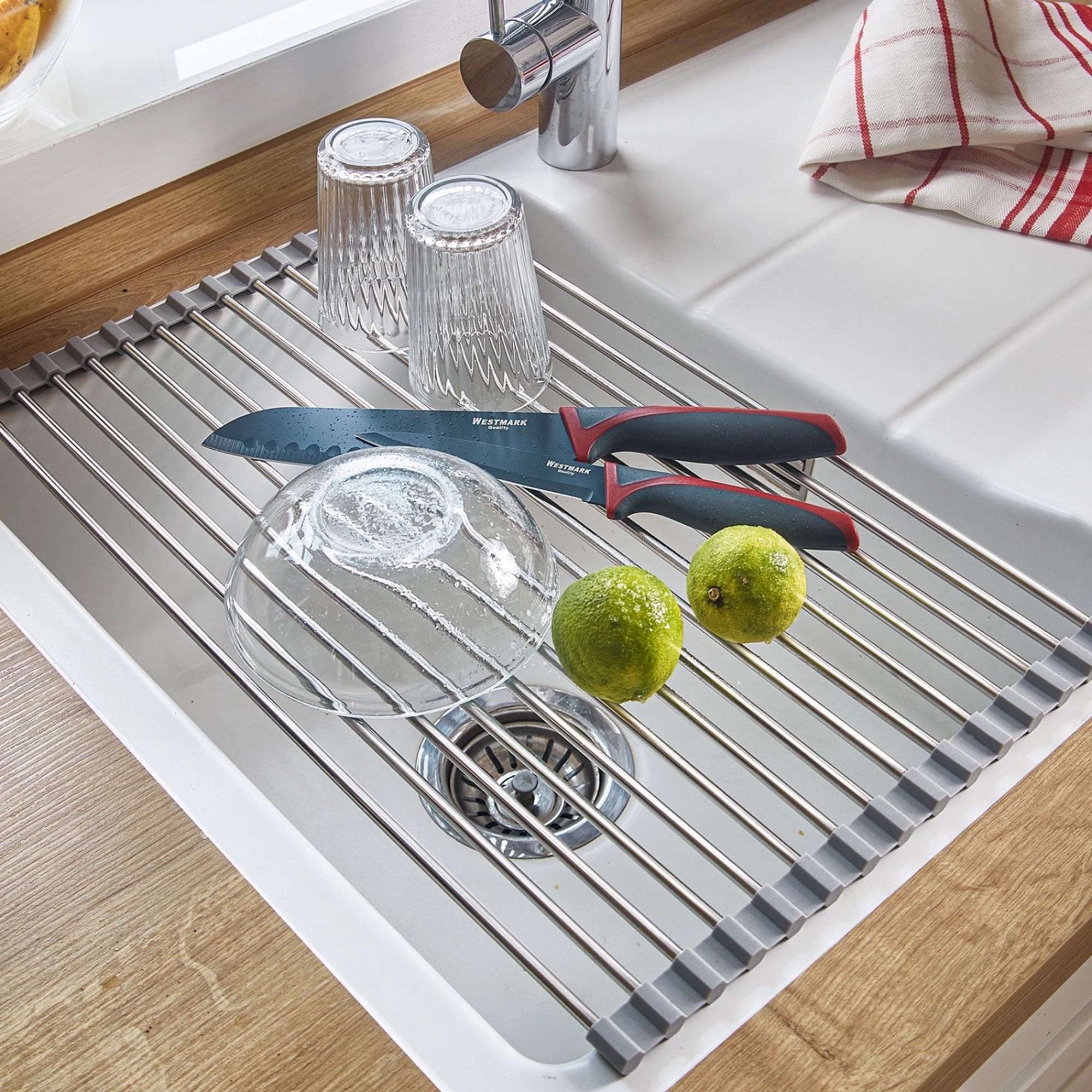 Praktische Abtropfmatte von Westmark, rutschfest und pflegeleicht, ideal für Geschirr und Gläser, modernes und funktionales Design.