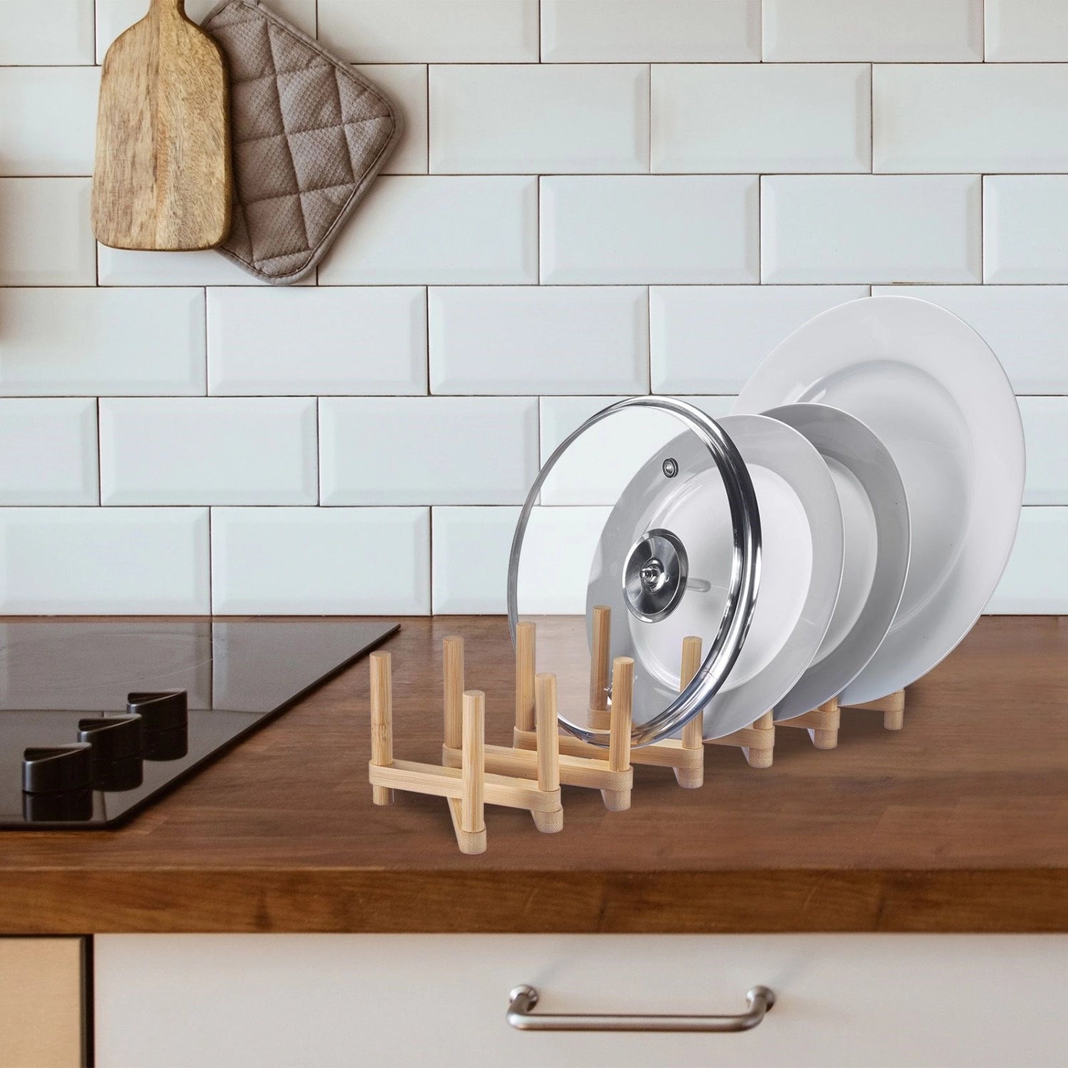 Luigi folding dish drainer, bamboo