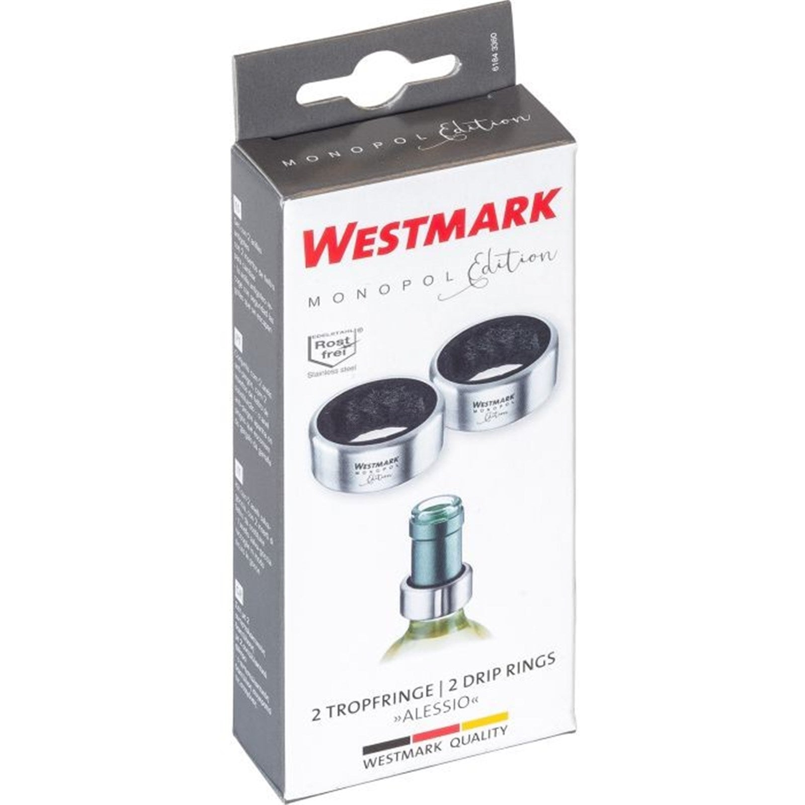 Elegantes 2er Set Tropfringe von Westmark, ideal für sauberes Einschenken von Wein, praktisch und stilvoll für jeden Anlass.