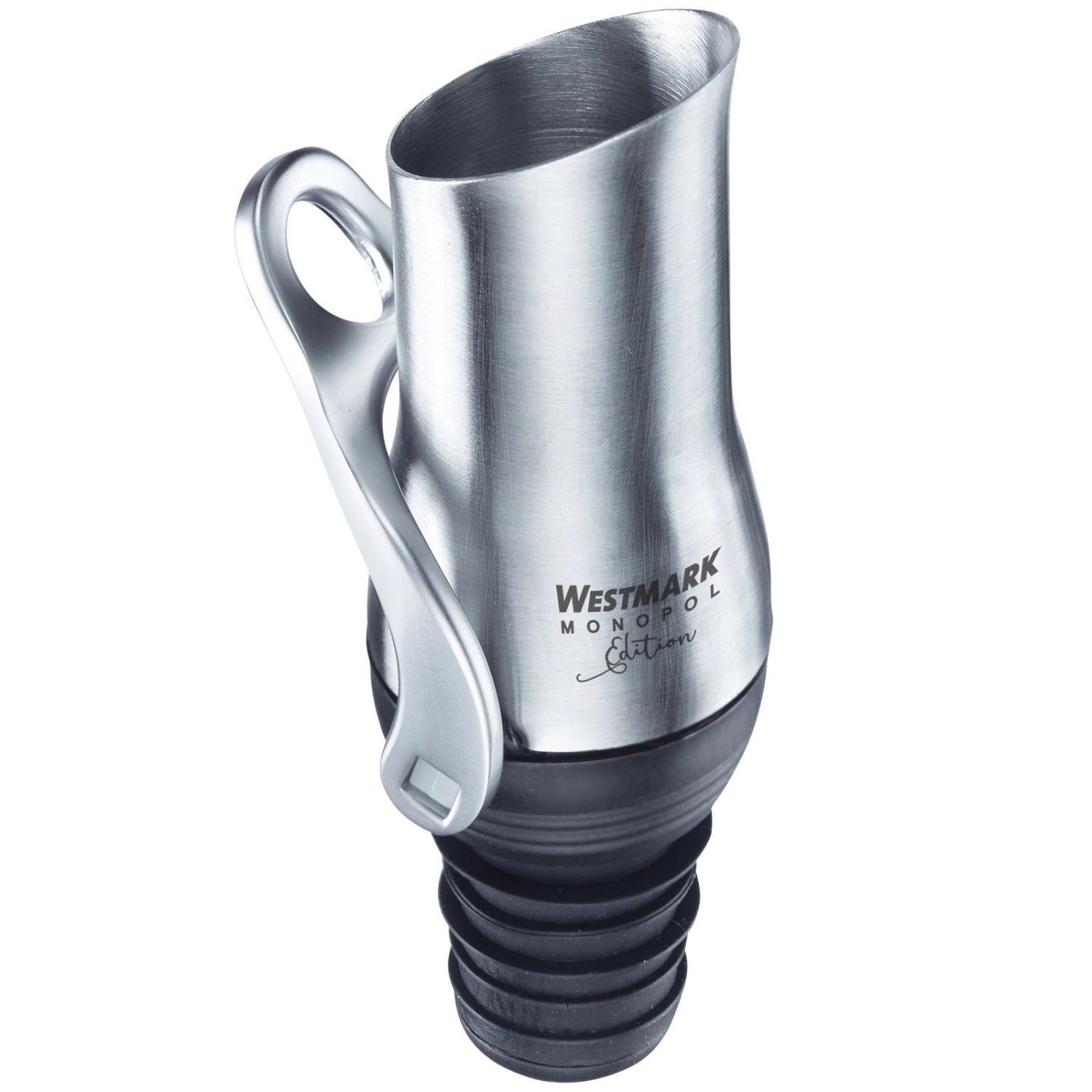 Stilvoller Ausgiesser aus hochwertigem Edelstahl, ideal für präzises Ausgießen, mit innovativem Verschlussmechanismus für optimale Frische.