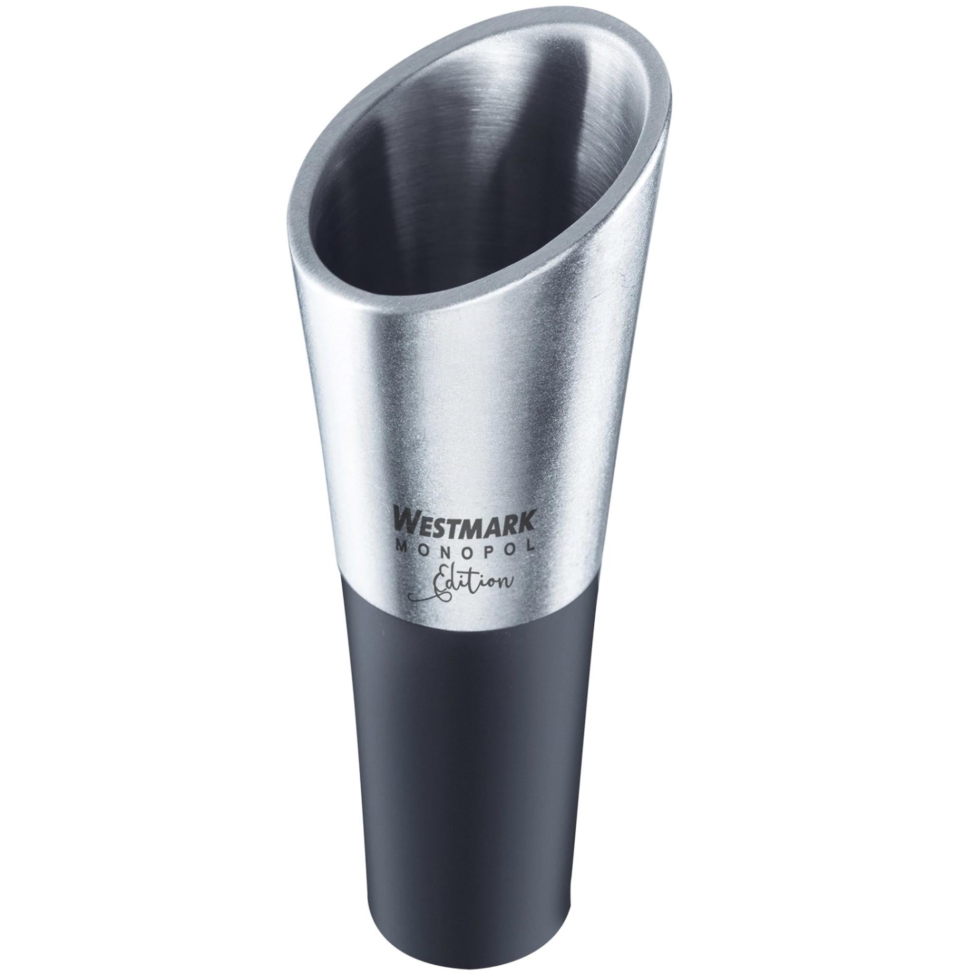 Entdecken Sie den Weinausgießer Lino Monopol Edition von Westmark – elegantes Design, tropffreies Ausgießen und optimaler Halt für Weinliebhaber.