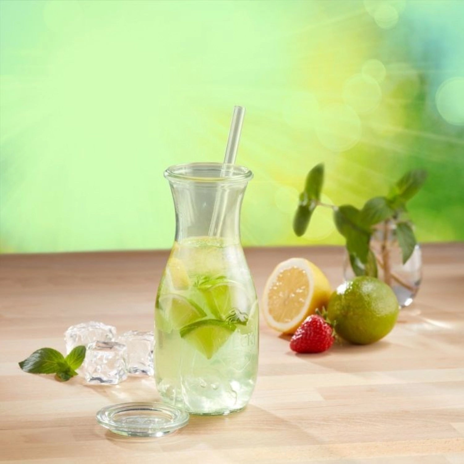 50 bevi di vetro di paglia dritto, 240 mm e pennello per la pulizia