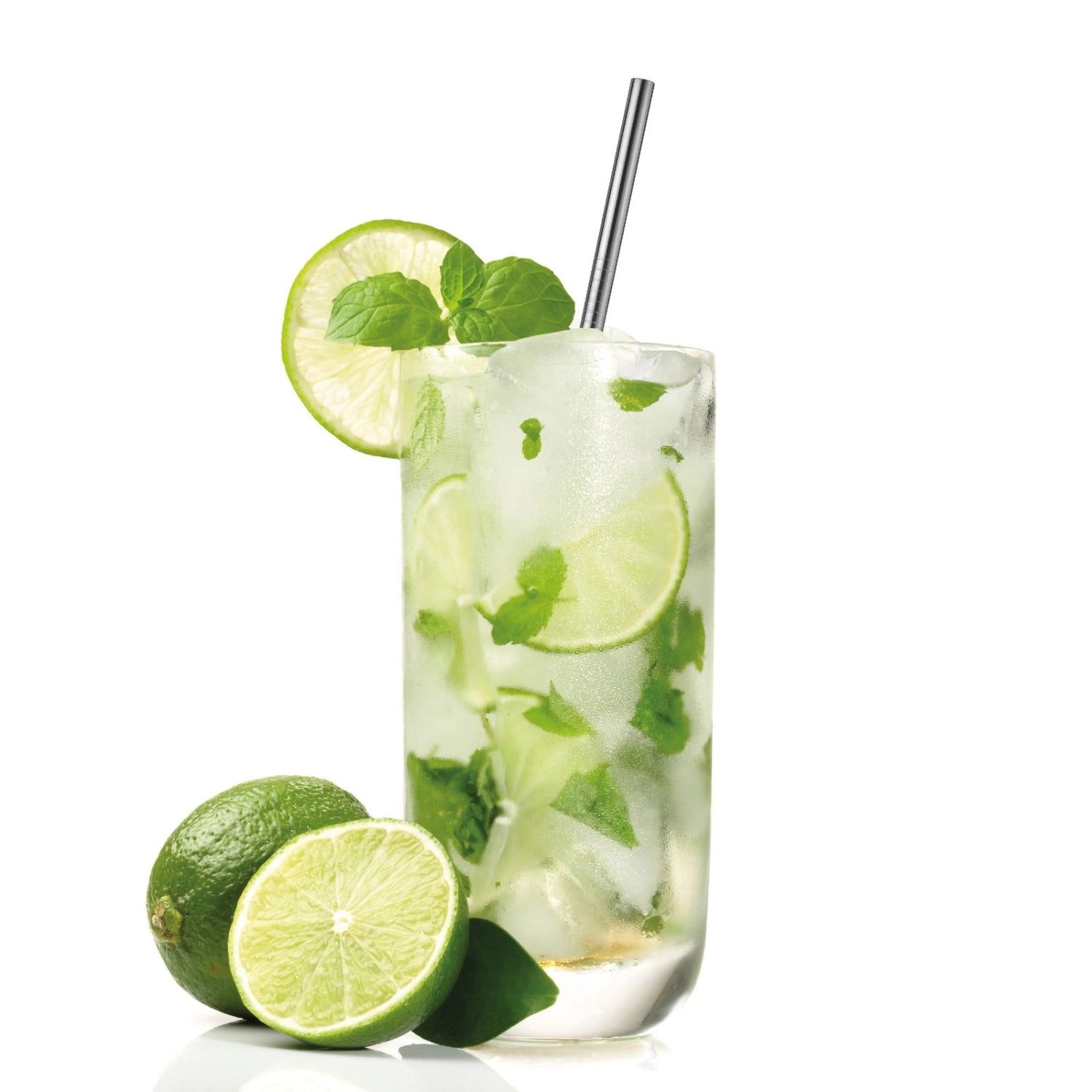 4 pailles droites en acier inoxydable. nettoyage B.