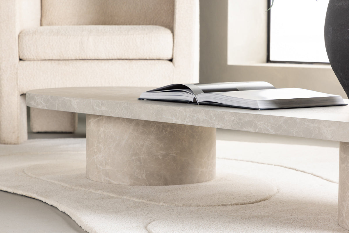 Narvik Sofatisch in Marmoroptik präsentiert im Onlineshop von KAQTU Design AG. Beistelltisch ist von Venture Home