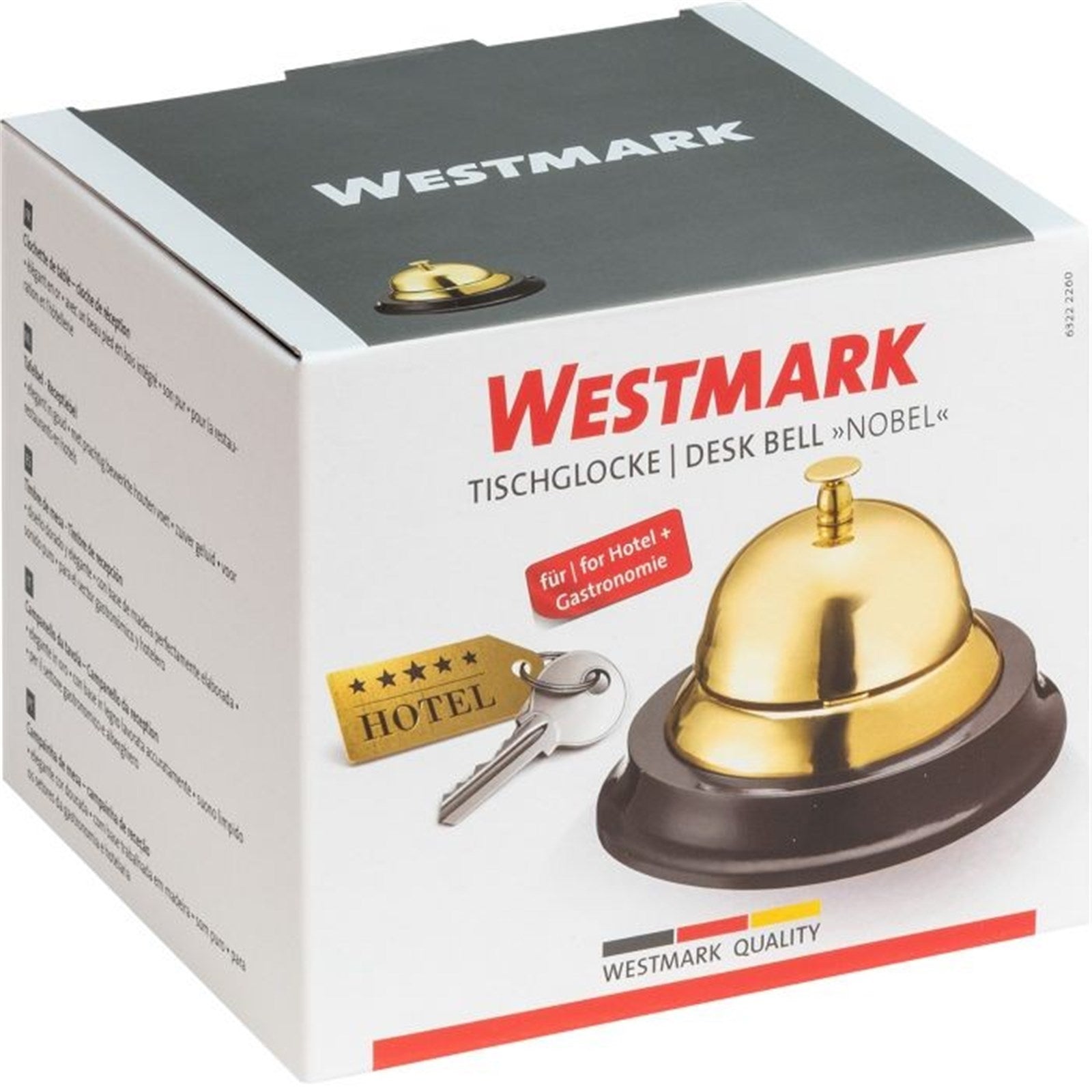 Stilvolle Rezeptionsglocke mit klarem Klang, ideal für Empfangsbereiche. Robuste Qualität und ansprechendes Design.