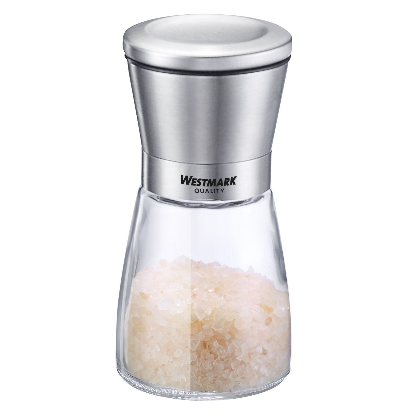 Hochwertige Gewürzmühle aus Edelstahl von Westmark, perfekt für frische Gewürze, robust, modern und ein nützliches Küchenutensil.