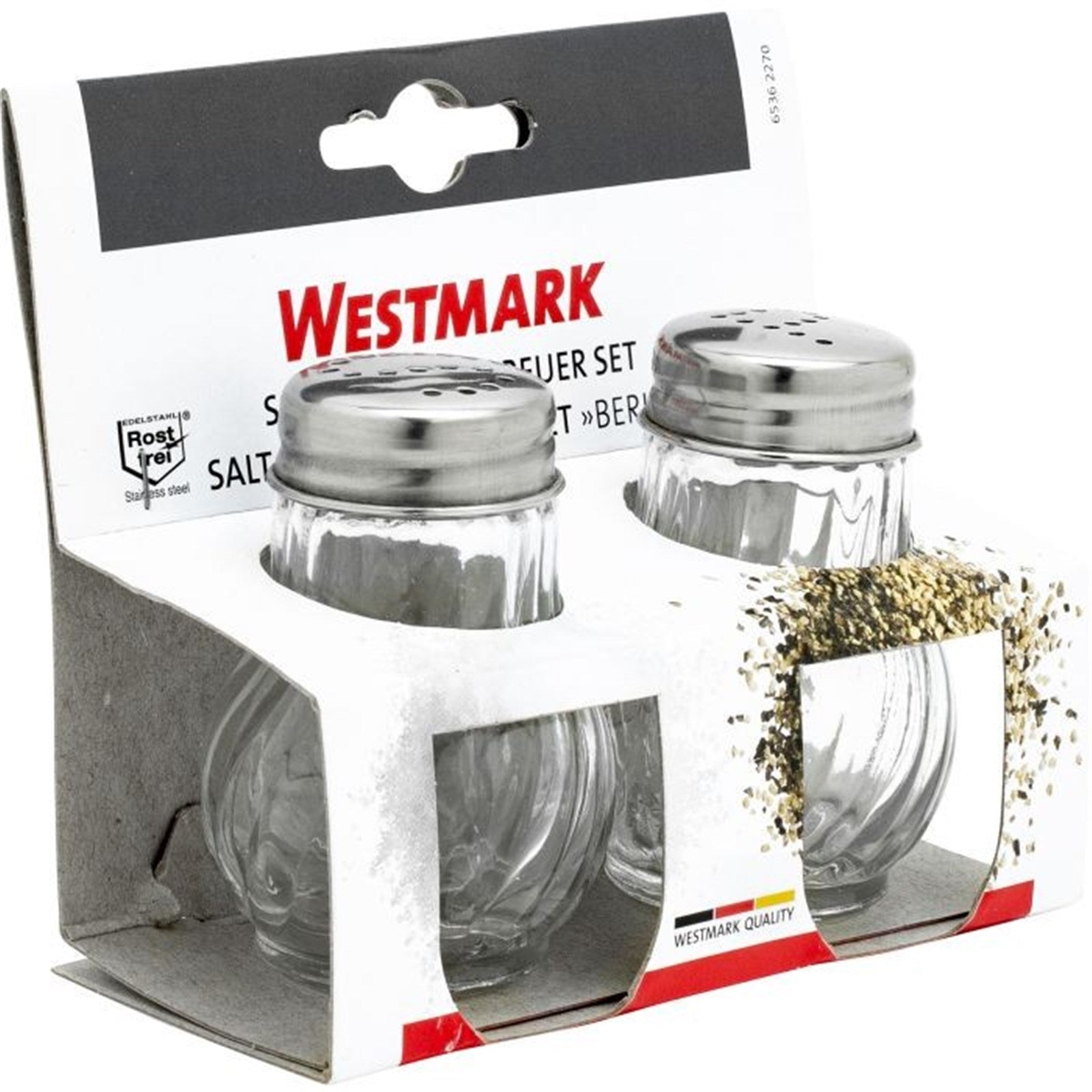 Elegantes Salz- und Pfefferstreuer-Set von Westmark, 2-teilig, modernes Design, ideal für den Esstisch, praktisch und stilvoll.