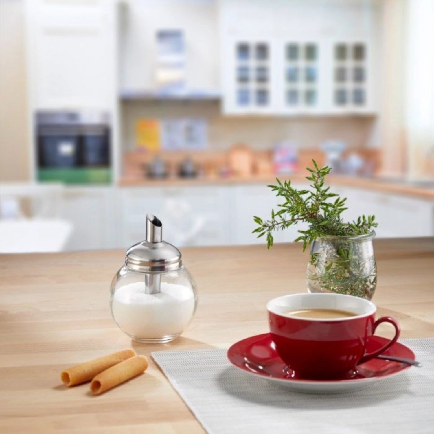 Zuckerdosierer Roma 250ml von Westmark, stilvolles Design für präzises Dosieren von Zucker, ideal für Kaffee und Tee. Farbe: Transparent.