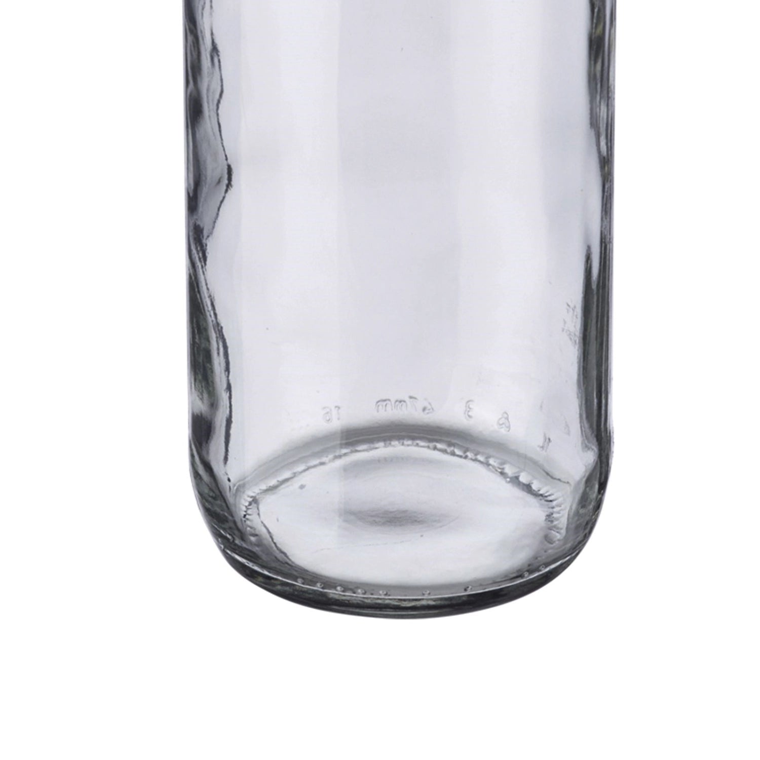 Transparente Gradhalsflasche mit 1 l Fassungsvermögen und 28 mm Schraubdeckel, perfekt für die Lagerung und Konservierung von Lebensmitteln.