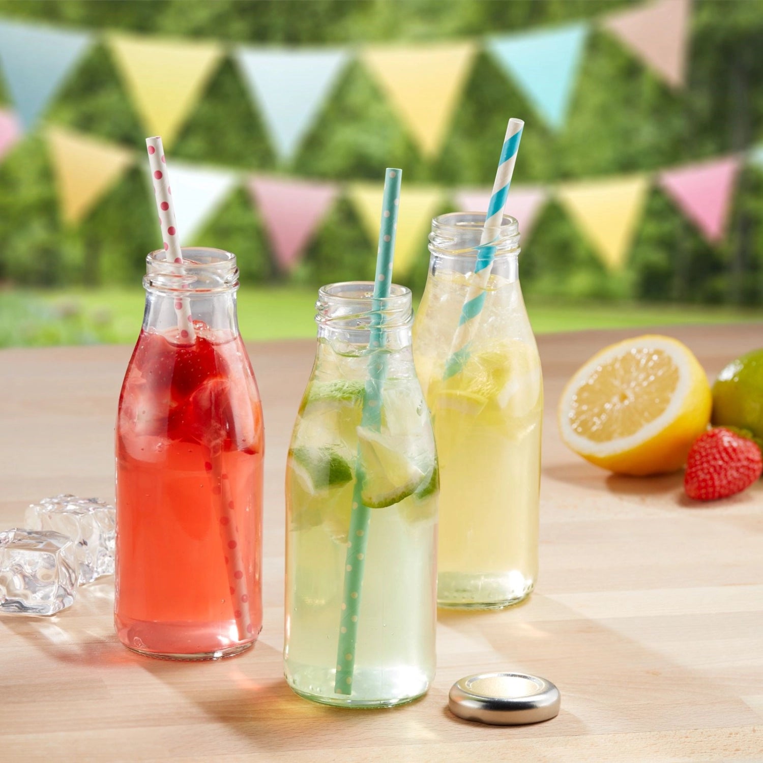 Milch-, Saft- und Smoothieflasche 250ml, rund