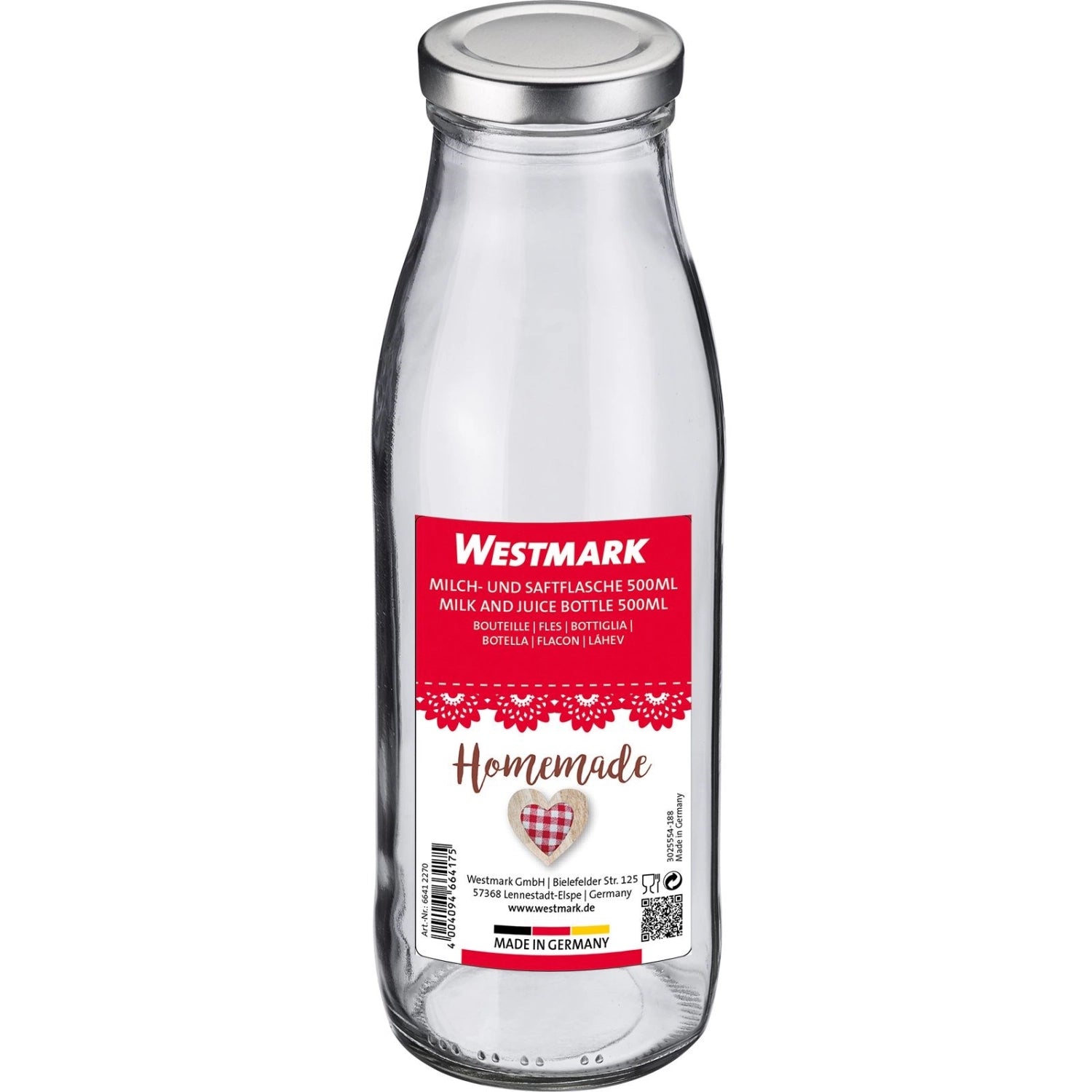 Bottiglia di latte e succo da 500 ml, rotondo