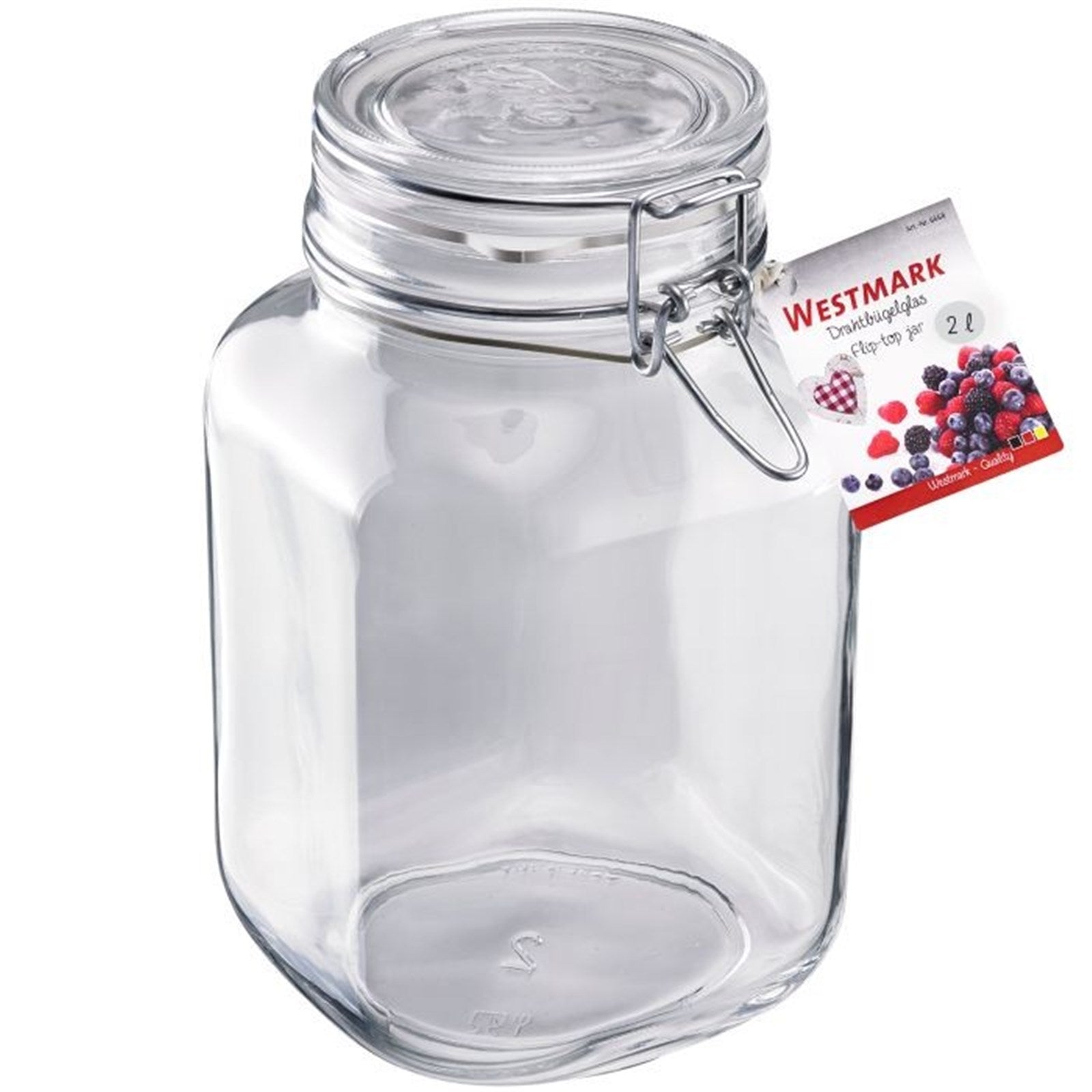 Das Westmark Drahtbügelglas 2L, Ø90mm, bietet luftdichte Lagerung, ist robust und vielseitig für Küche und Haushalt einsetzbar.