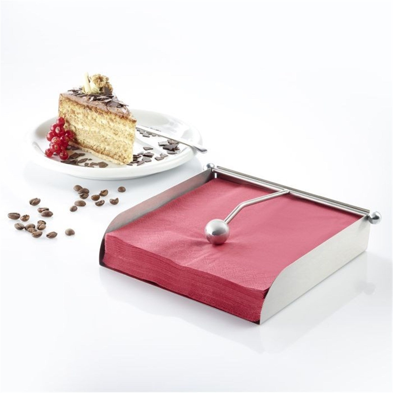 Moderner Serviettenhalter aus Edelstahl von Westmark, 16.4x16.4cm, perfekt für eine elegante und praktische Tischgestaltung.