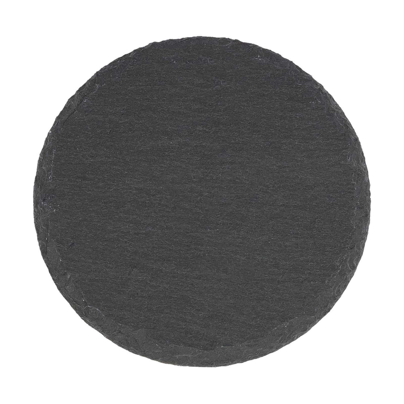 8 runde Naturschiefer-Untersetzer (10 cm) in Bambusbox, perfekt für Getränke und stilvolle Tischgestaltung, hochwertig und praktisch.