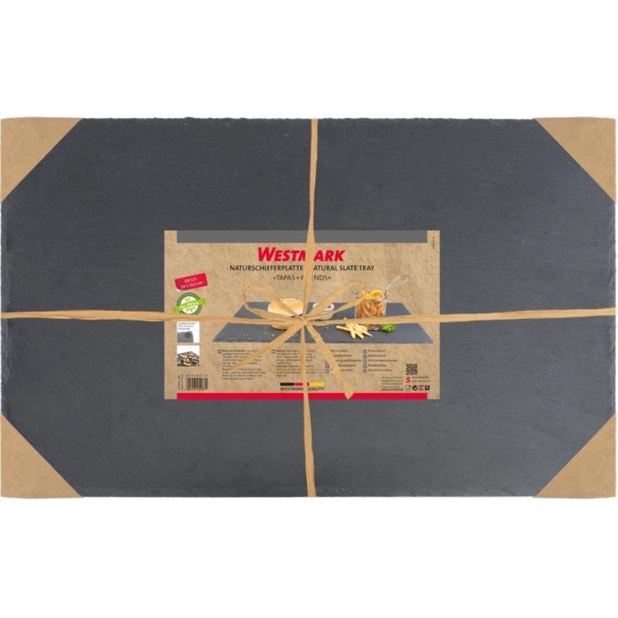 Stilvolle Naturschieferplatte GN 1/1 von Westmark, perfekt für Tapas und Snacks, langlebig und elegant.
