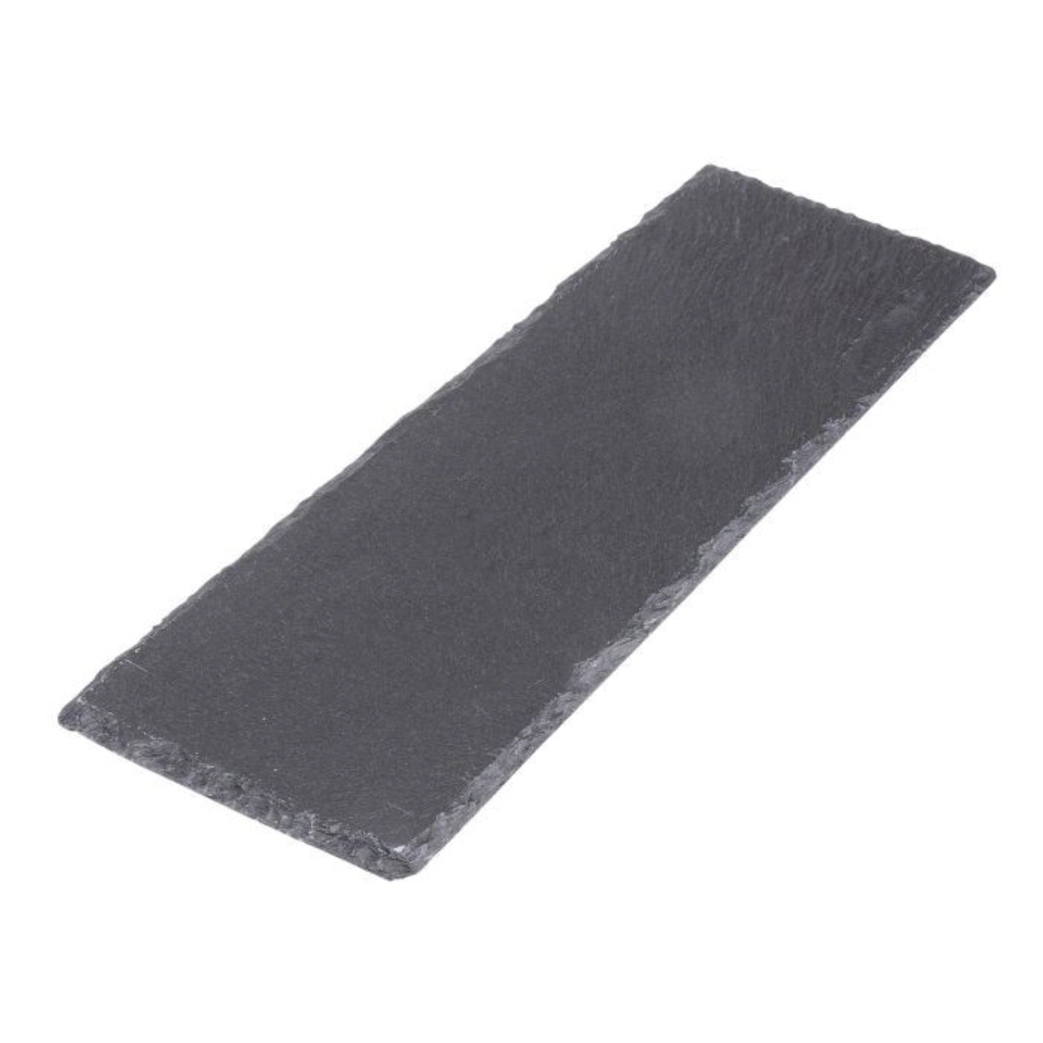 Elegantes Set von 4 Servierplatten aus hochwertigem Naturschiefer, perfekt für Tapas und Snacks, Maße: 30x10 cm, ideal für gesellige Anlässe.