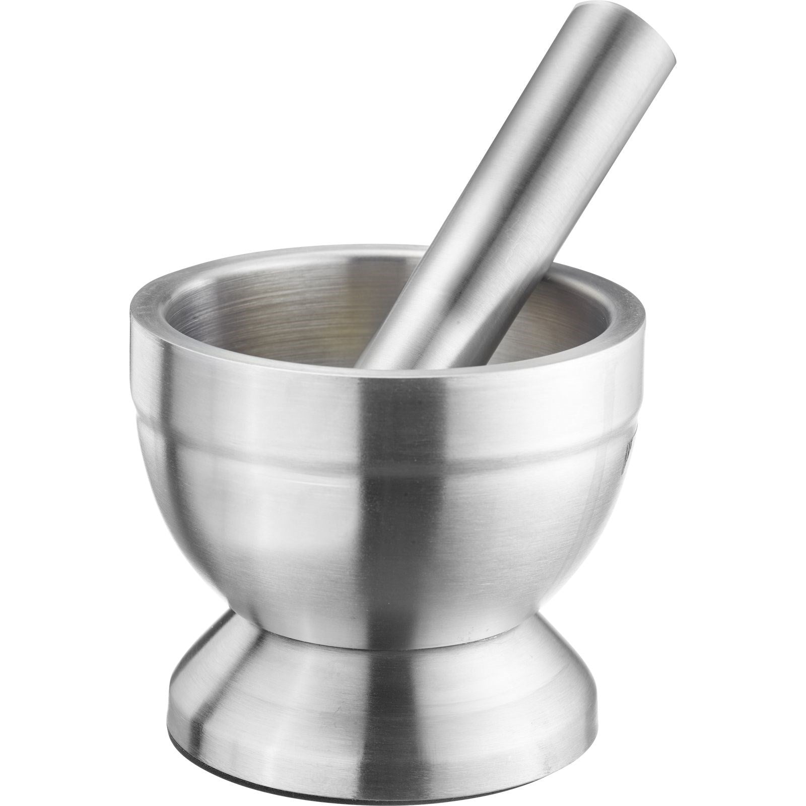 Robuster Edelstahl-Mörser mit Deckel von Westmark, perfekt zum Mahlen und Zerkleinern von Kräutern und Gewürzen in der Küche.