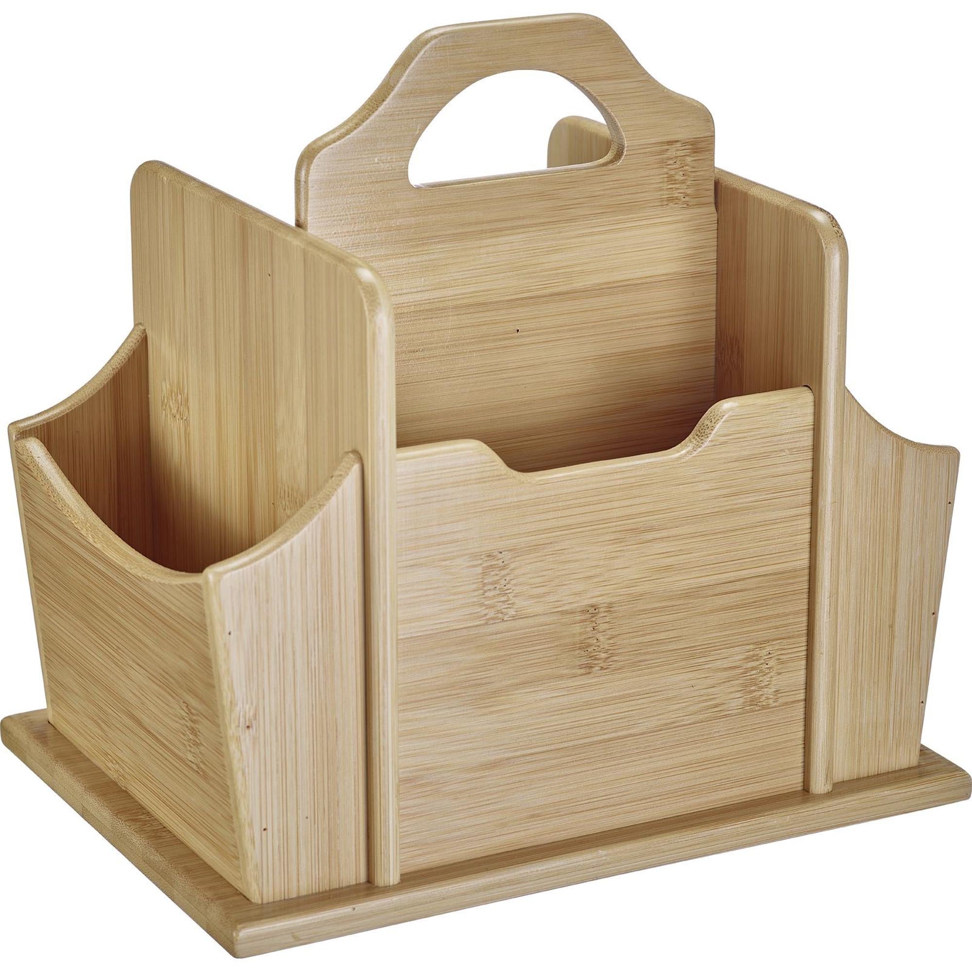 Eleganter Tischbutler aus Bambus mit 7 Fächern, ideal für Tapas und Snacks. Praktisch und stilvoll für jede Gelegenheit.