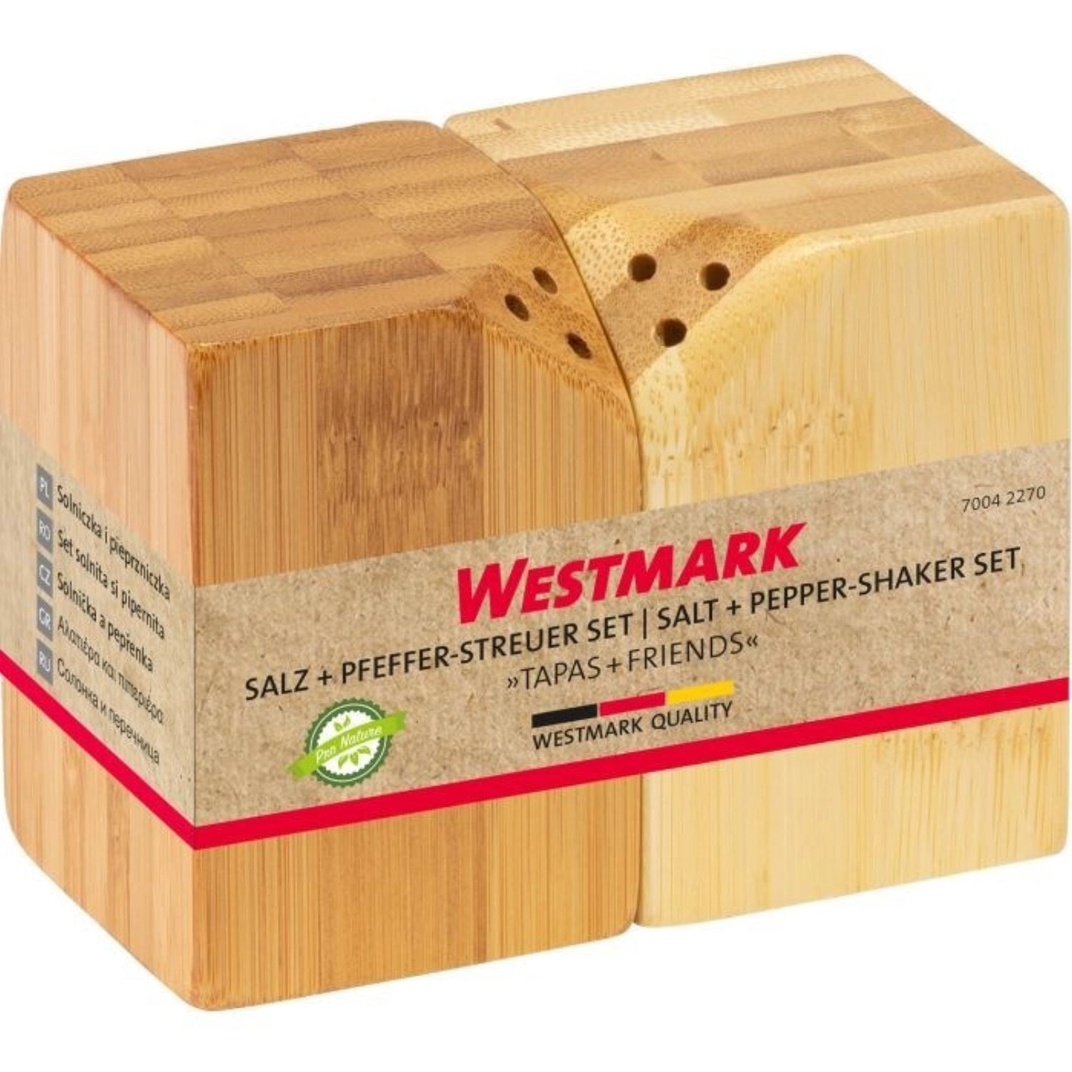 Set of 2 salt and pepper shakers Tapas and Friends, square