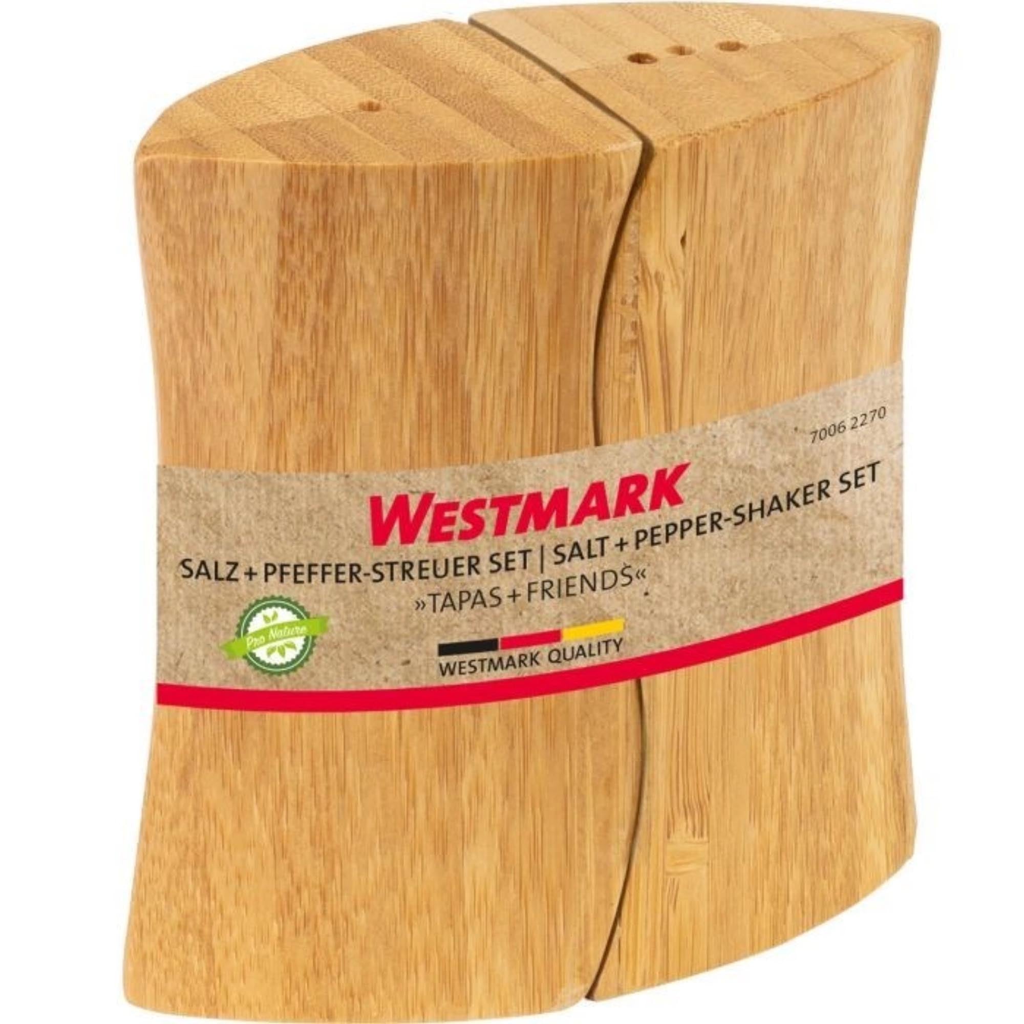 Stilvolles 2er Set Salz- und Pfefferstreuer von Westmark, perfekt für Tapas und andere Gerichte. Praktisch und hochwertig.