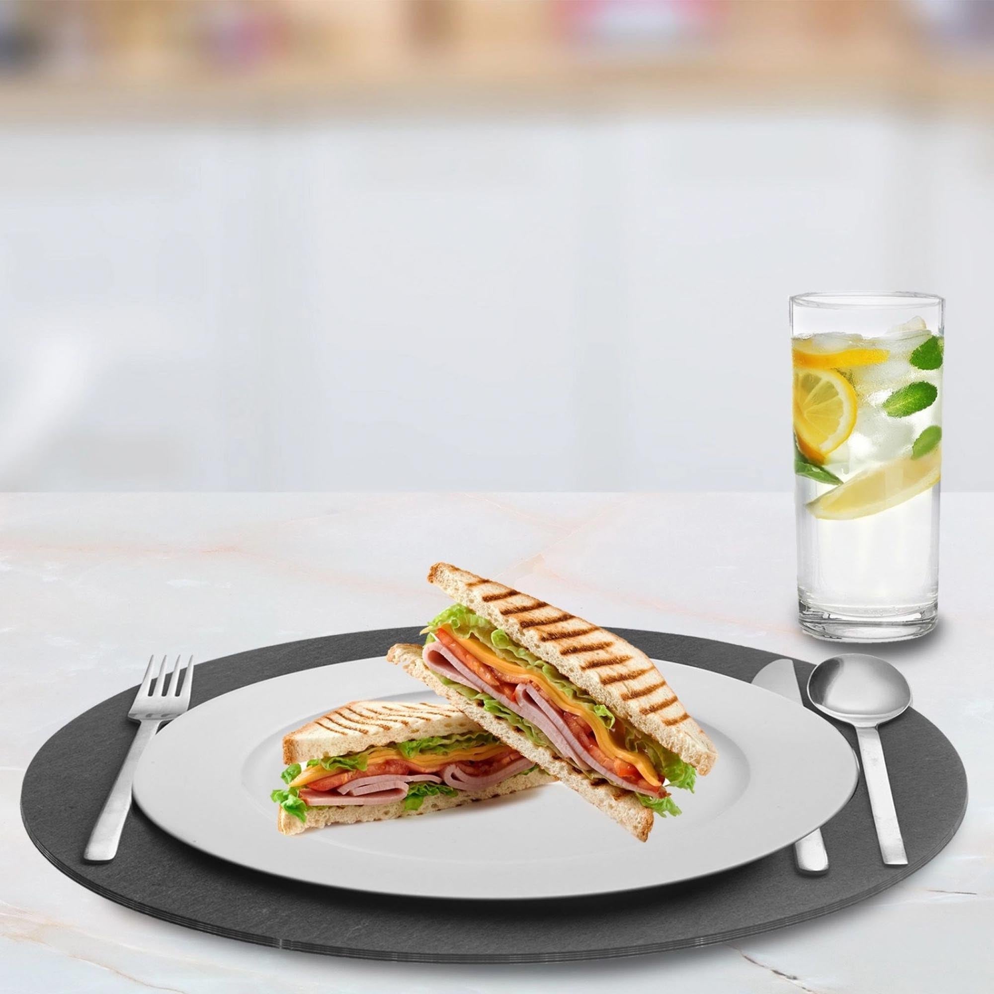 Set aus 4 runden Tischsets in elegantem Anthrazit, Durchmesser 35 cm, ideal für stilvolle Tischdekoration, von Westmark.