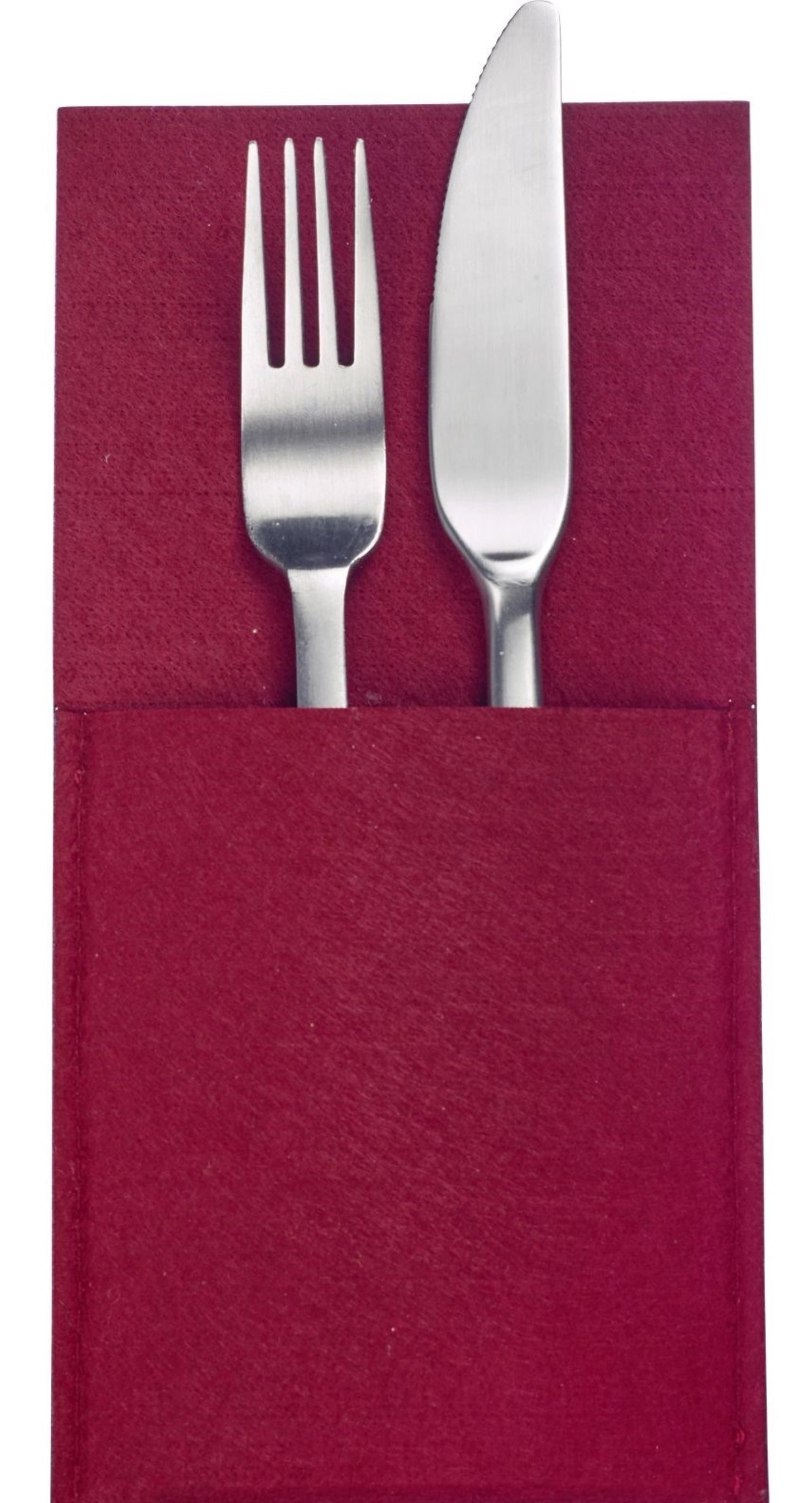 4 sacs de couverts set confortables, rouges, polyester