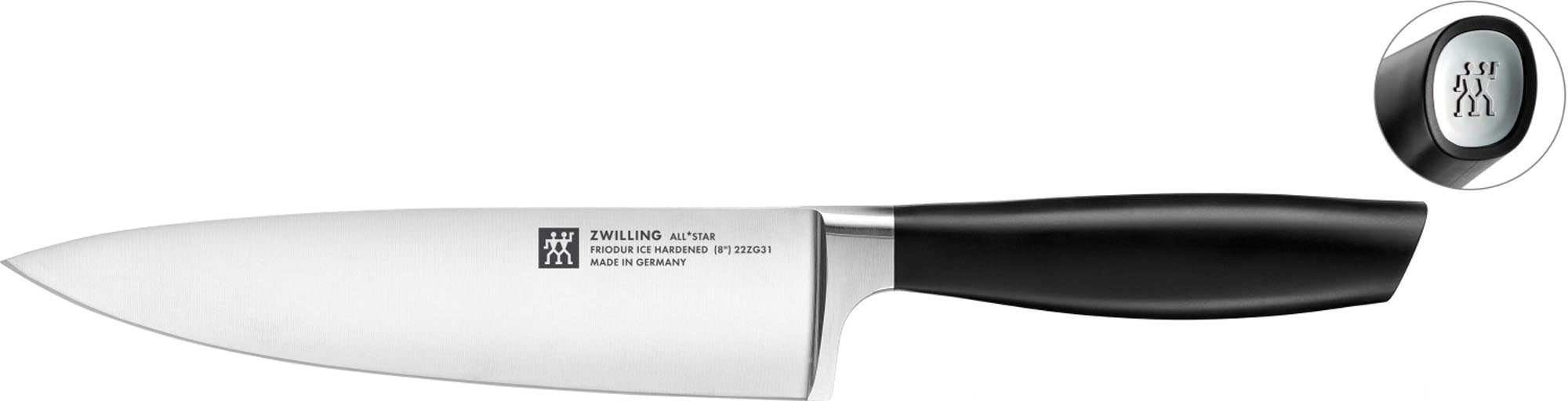 Entdecken Sie das All Star Kochmesser 200 von Zwilling: Hochwertige Klinge, ergonomisches Design, perfekte Balance – ideal für Hobby- und Profiköche.