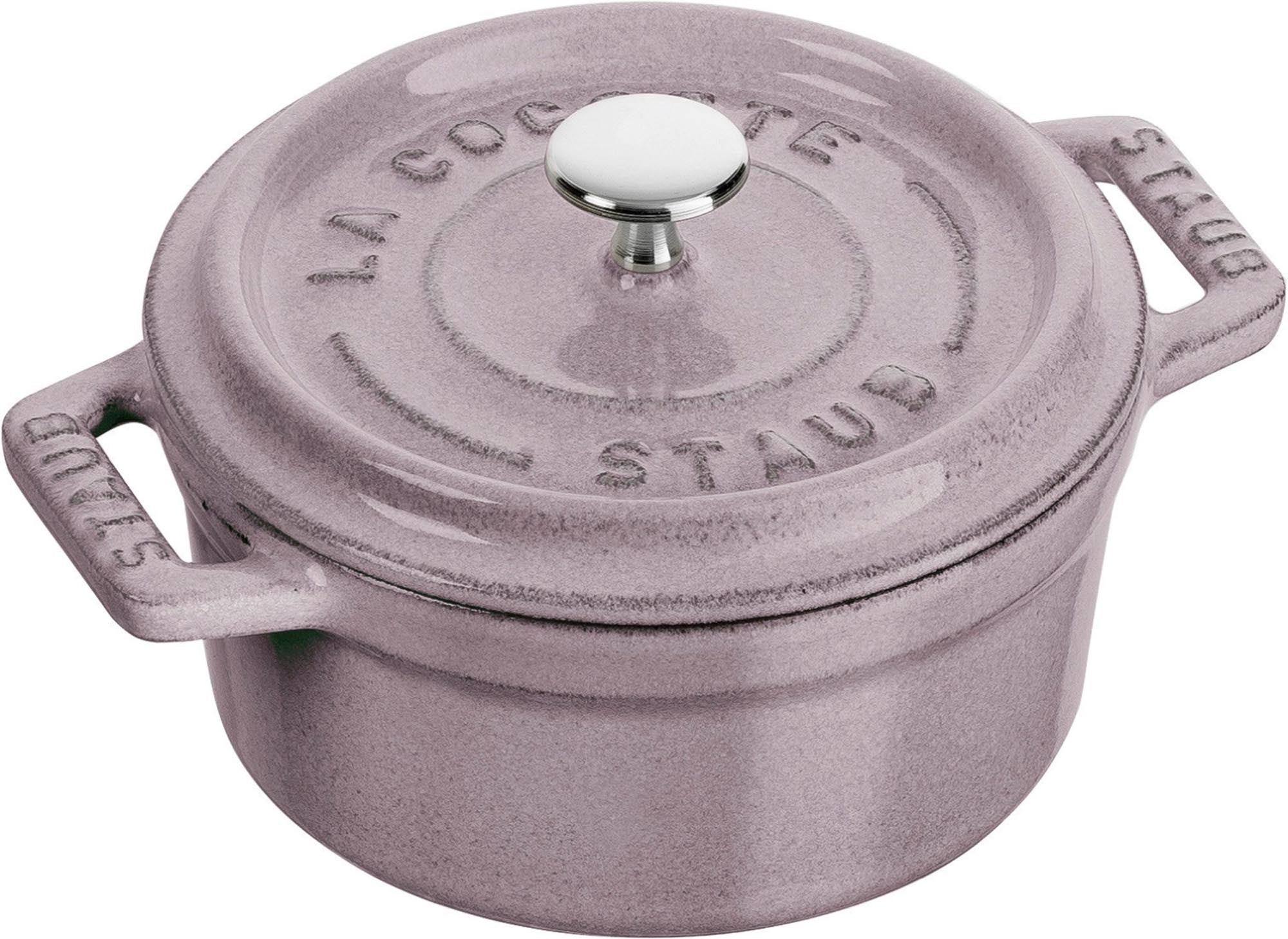 Entdecken Sie die Mini Cocotte rund 0.25l von Staub – ideal für kleine Portionen, exzellente Wärmeleitung und ein echter Blickfang auf jedem Tisch.