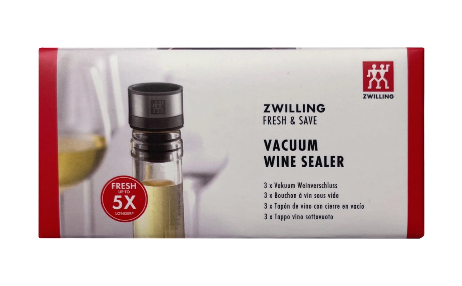 Chiusura del vino a vuoto in 3 pezzi, 3x3x4 cm, grigio