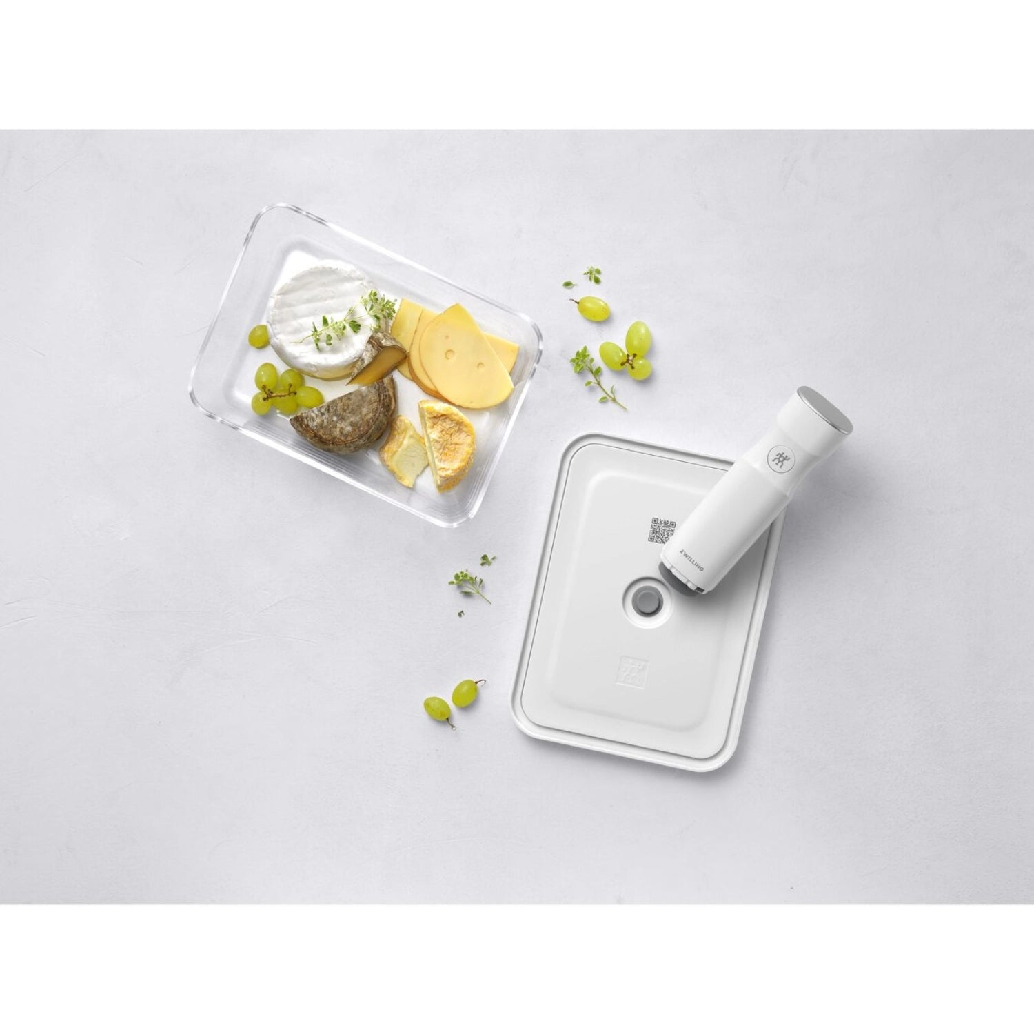 Vakuumbox-Kühlschrankbox aus Glas, 2.0L, 24.1x18.1x9.7 cm, ideal zur Aufbewahrung von Lebensmitteln, hygienisch und platzsparend.