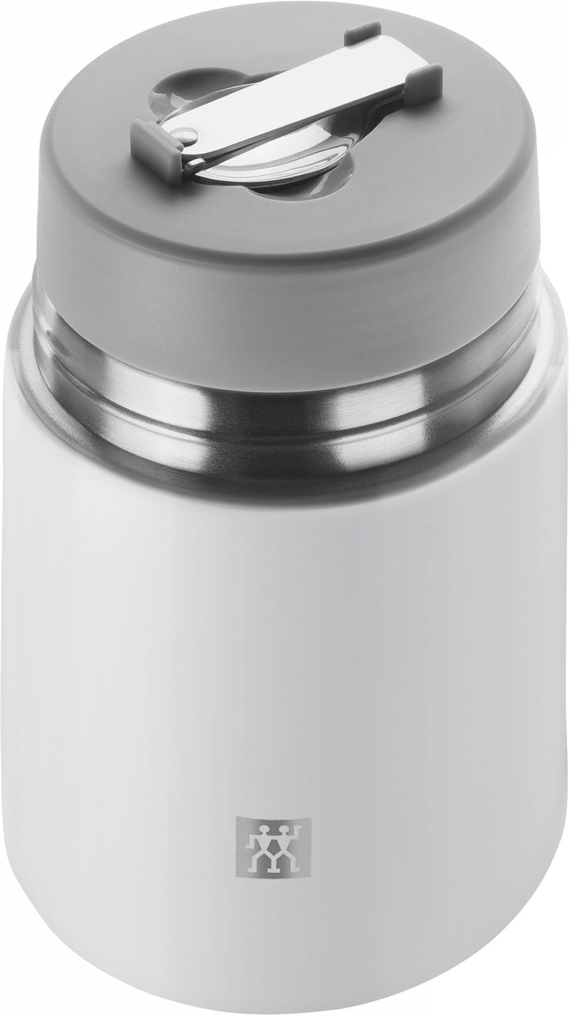 Zwilling Thermo Food Jar: 700 ml, silber-weiss, Edelstahl, doppelwandig, hält Speisen warm/kalt, auslaufsicher, BPA-frei.