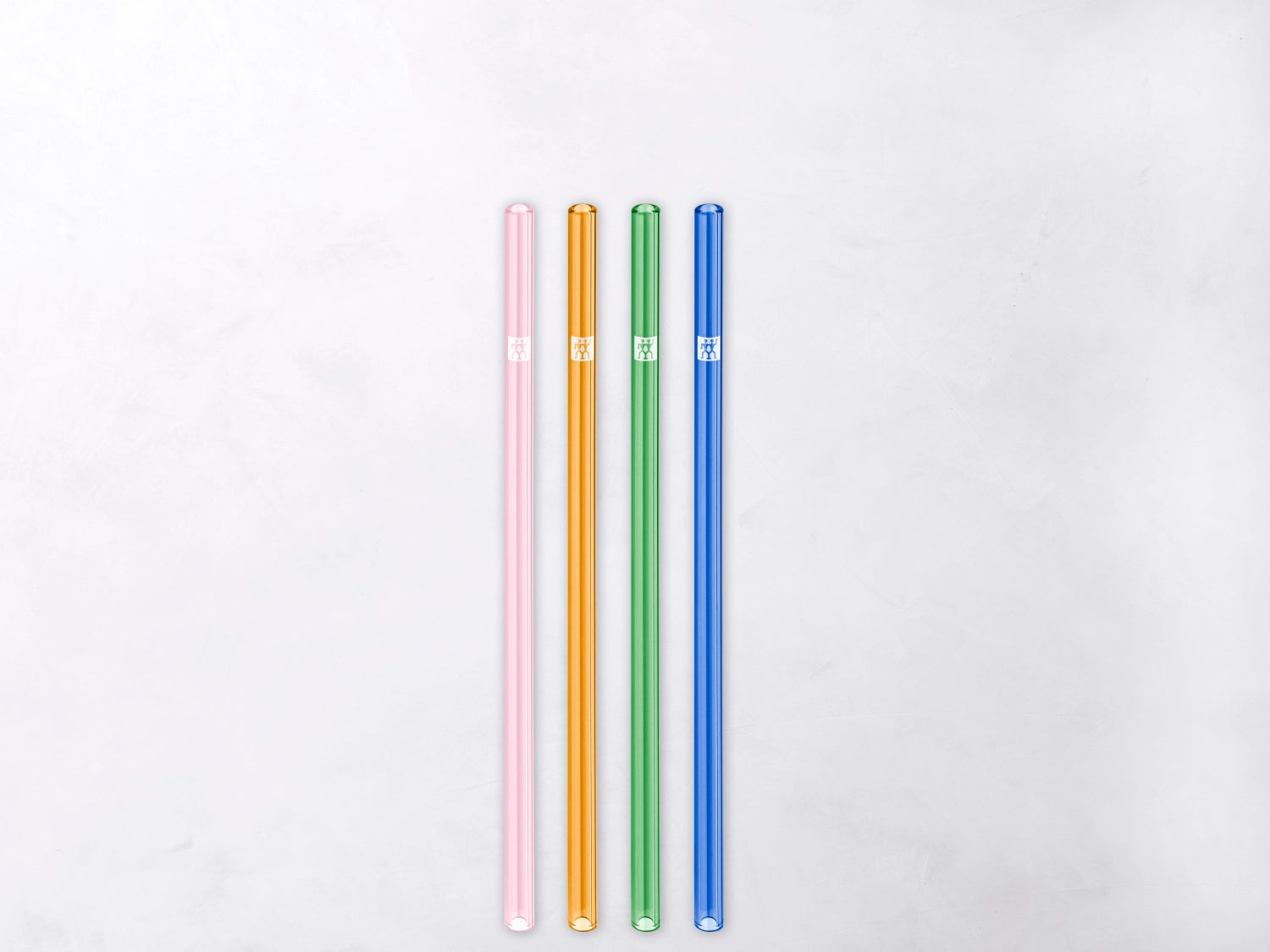 Verre de paille de couleur seulement 4 set, 23 cm Ø9 mm + pinceau