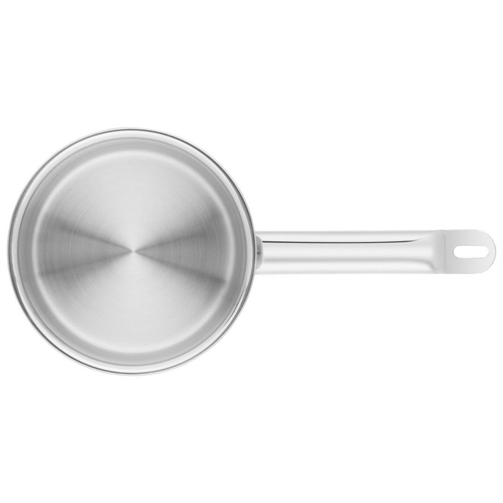 Der ZWILLING Pro Stieltopf (16 cm) ist ideal für kleine Portionen und Saucen. Hergestellt aus Edelstahl, bietet er gleichmäßige Wärmeverteilung und einfache Reinigung.