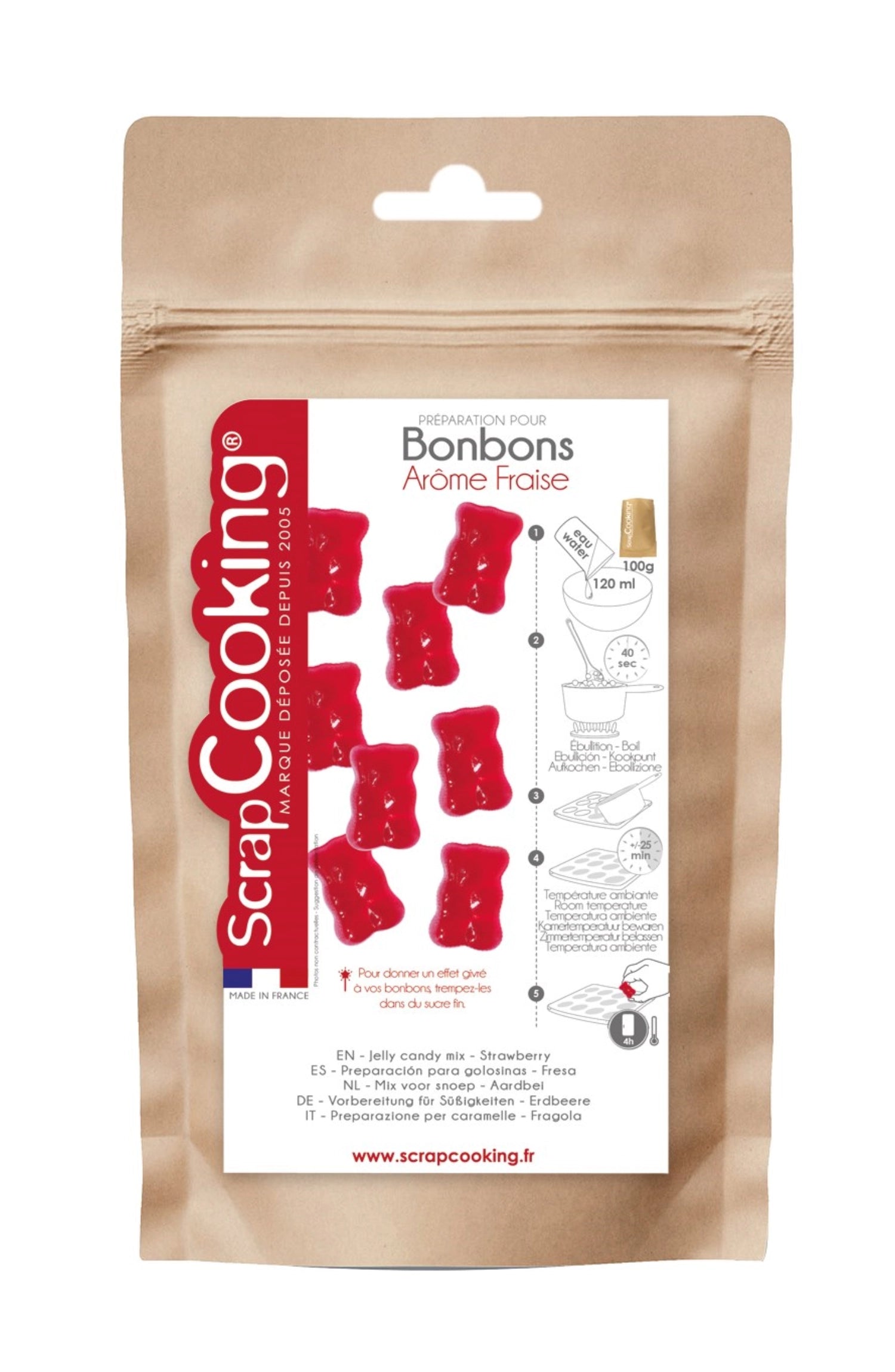 Ready mix gummy bears strawberry flavor 100g