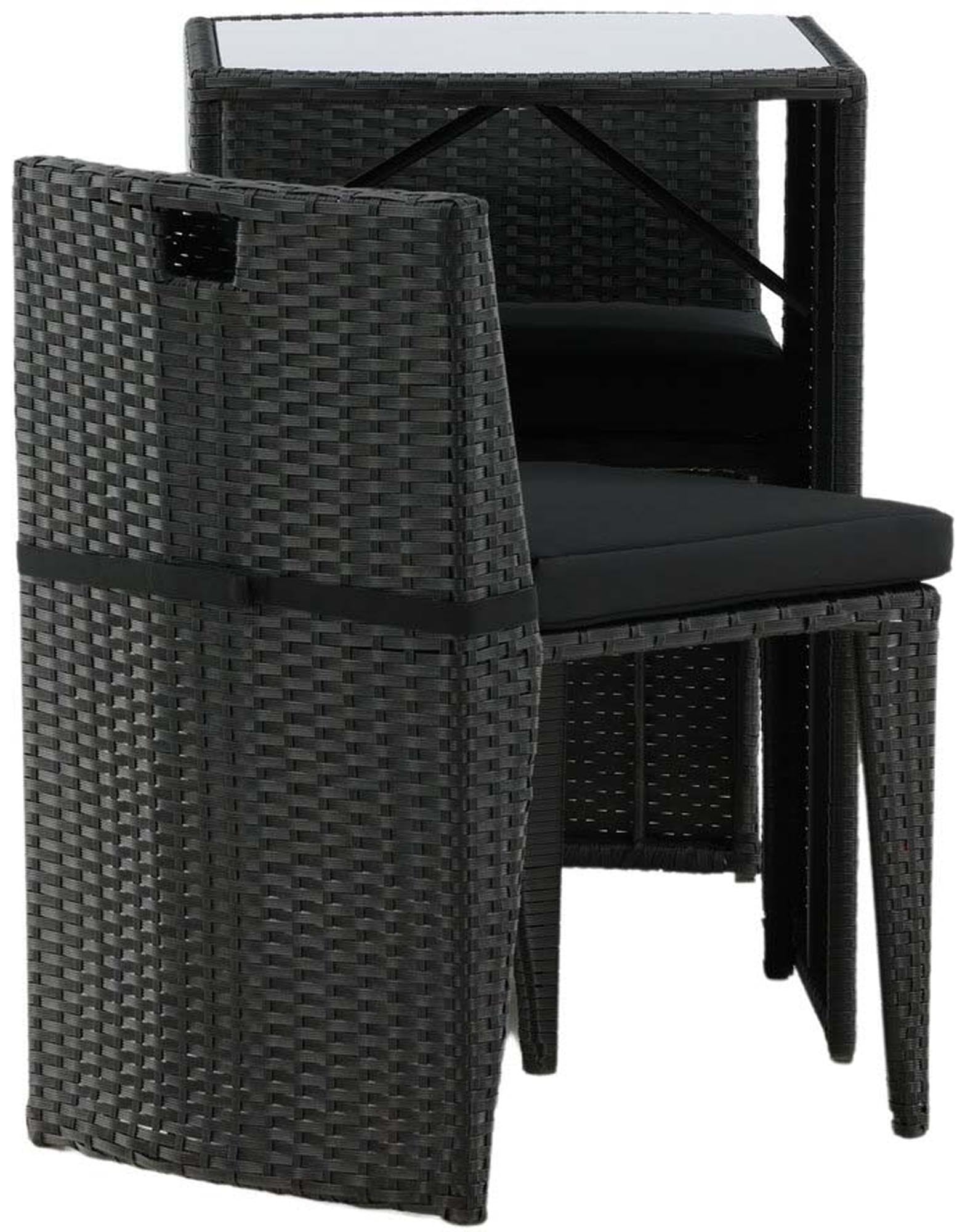 Stylisches Savanna Café Outdoorset: Ideal für Balkon und Terrasse. Hochwertiges Kunstrattan, komfortable Stühle und pflegeleichte Materialien.