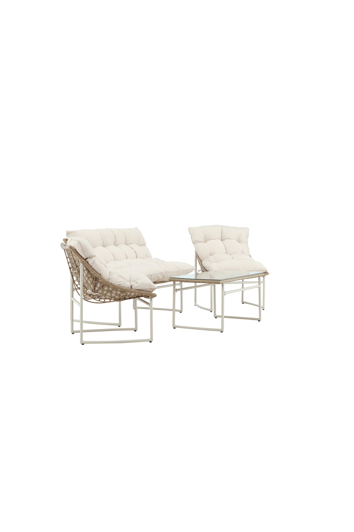 Tina Outdoor Sofa-Set in Weiss präsentiert im Onlineshop von KAQTU Design AG. Loungeset ist von Venture Home