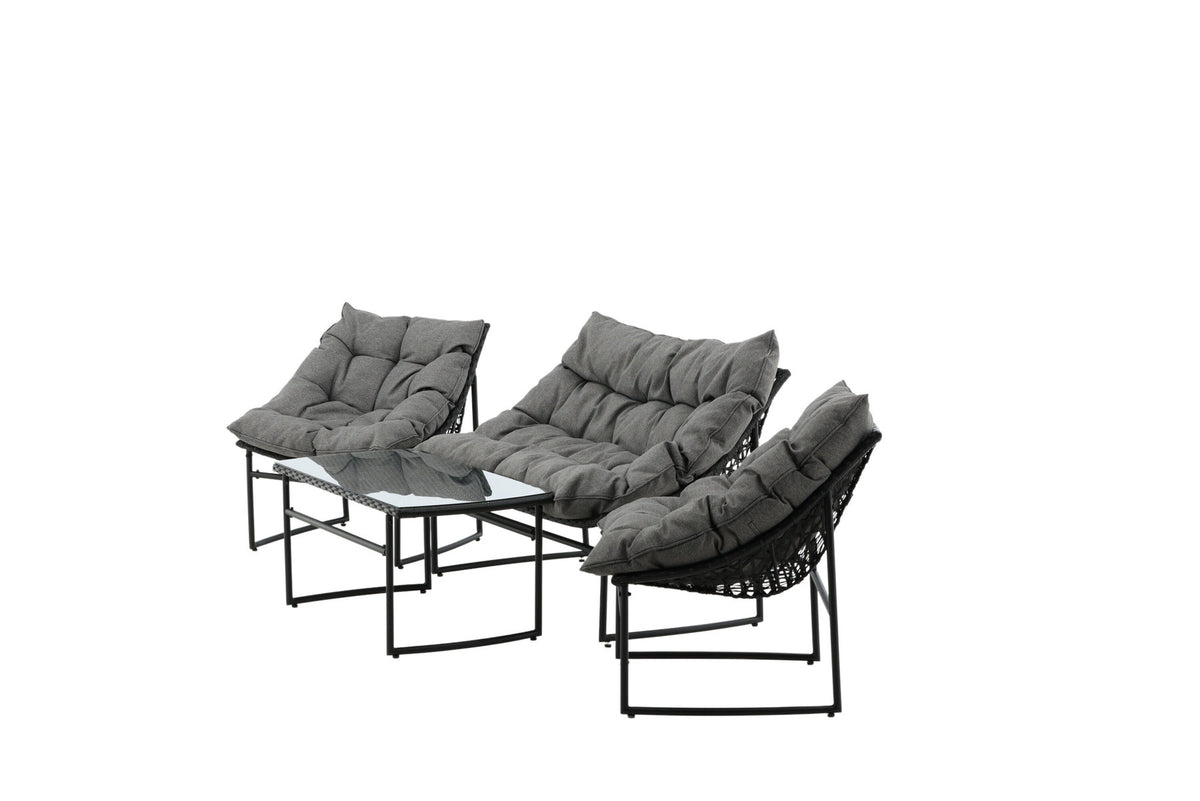 Tina Outdoor Sofa-Set in Schwarz präsentiert im Onlineshop von KAQTU Design AG. Loungeset ist von Venture Home