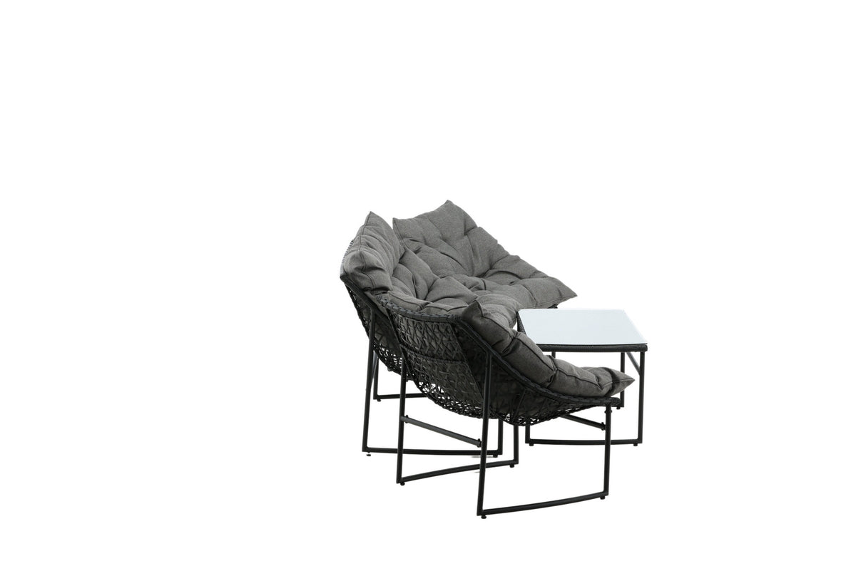 Tina Outdoor Sofa-Set in Schwarz präsentiert im Onlineshop von KAQTU Design AG. Loungeset ist von Venture Home