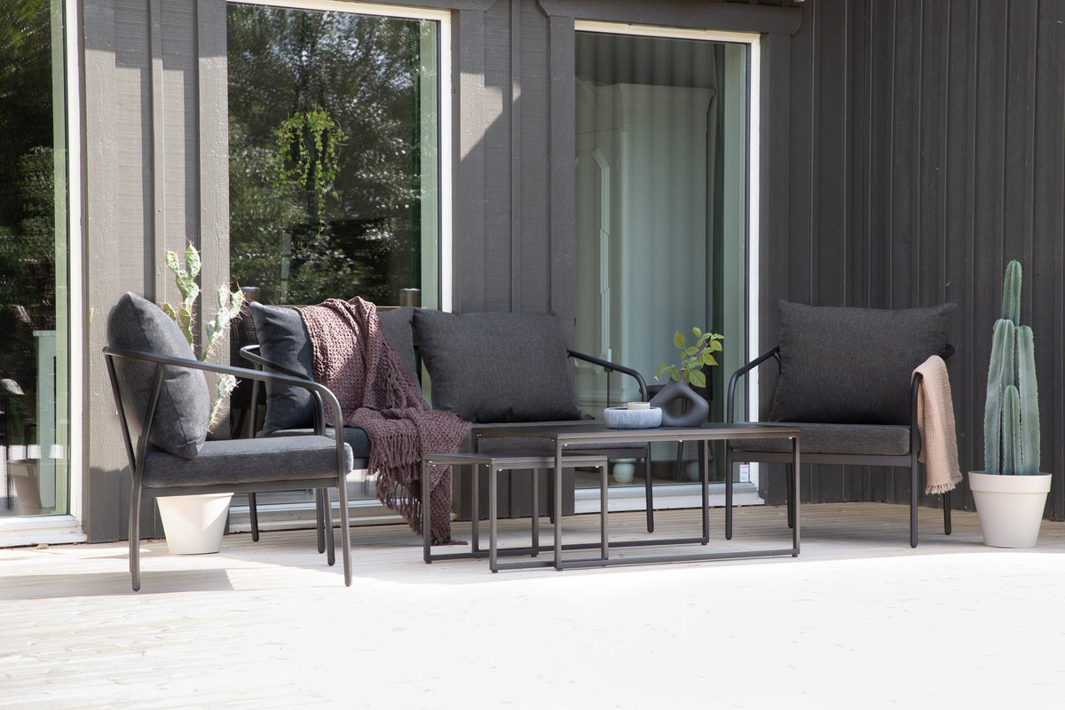 Sopot Sofagarnitur in Schwarz präsentiert im Onlineshop von KAQTU Design AG. Loungeset ist von Venture Home
