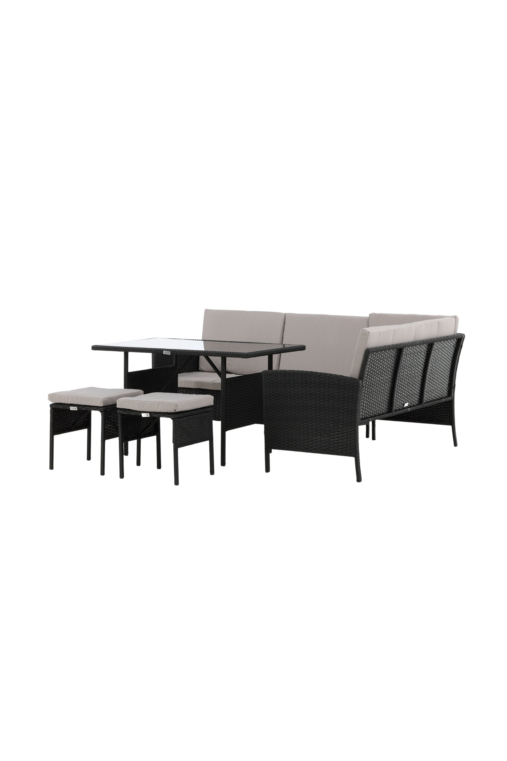 Knock Ecksofa Outdoorset 110cm in Schwarz / Grau präsentiert im Onlineshop von KAQTU Design AG. Loungeset ist von Venture Home